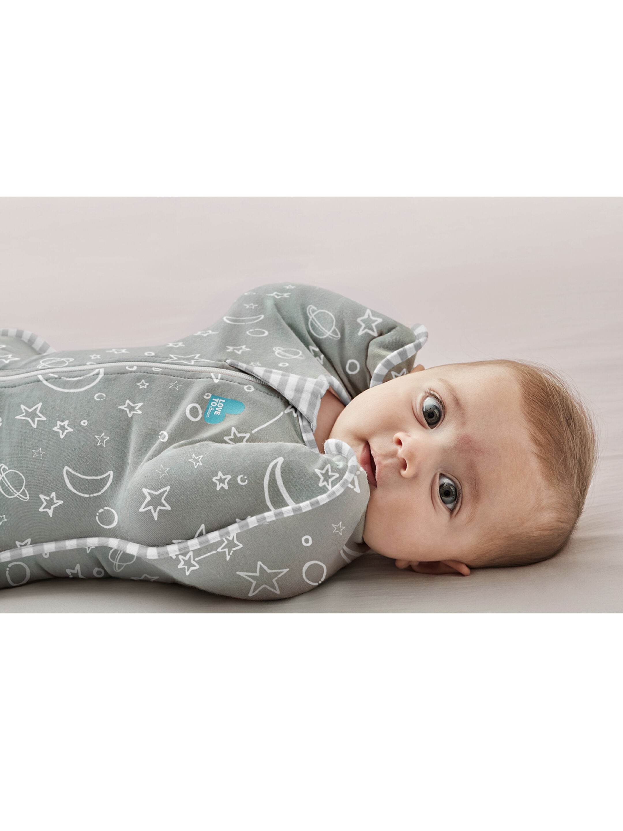 Love to Dream Swaddle UP Bamboo Original Stars & Moon - Olive (Small) image number 7
