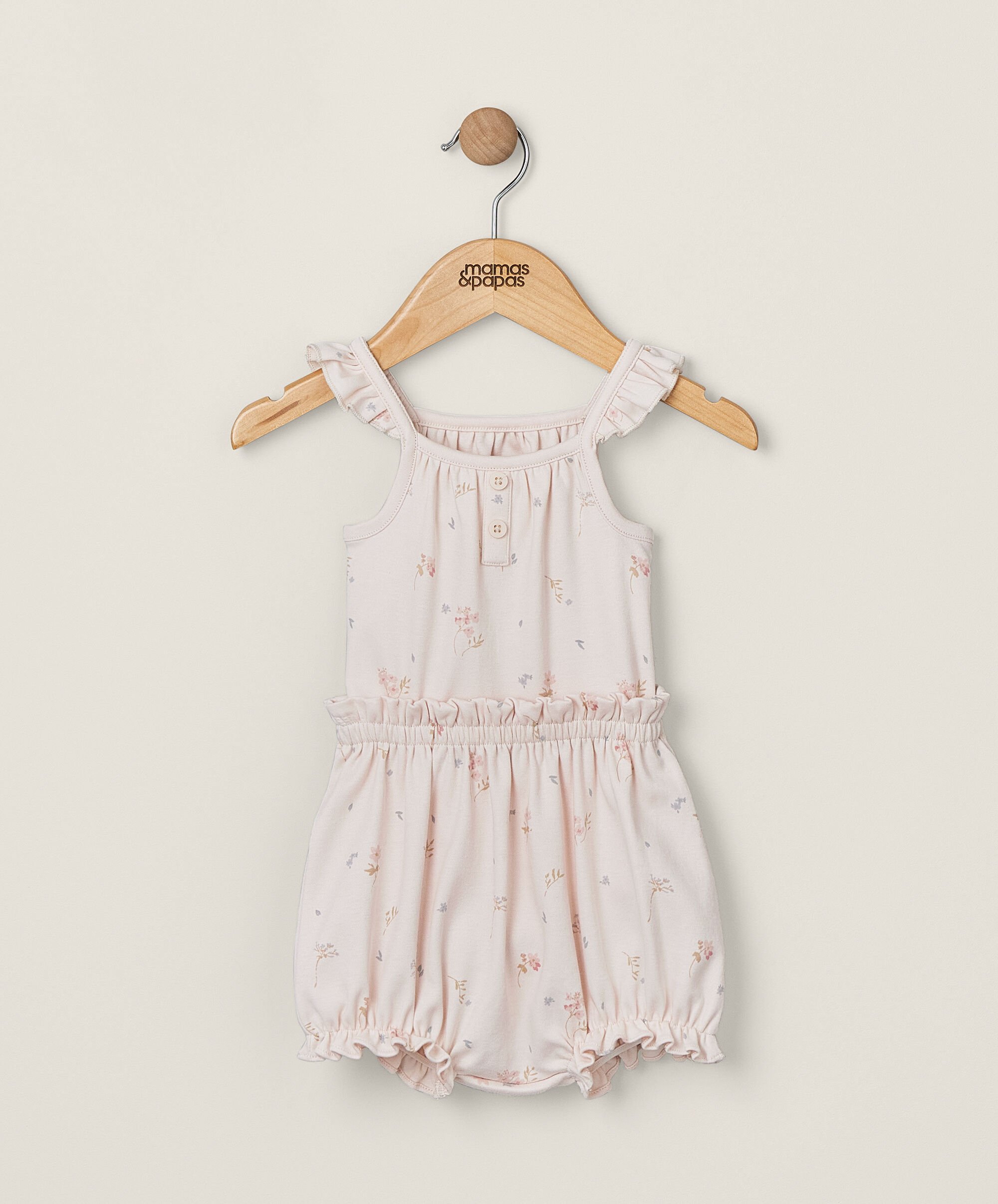 طقم لباس قطعة واحدة وشورت بنقشة زهور - وردي