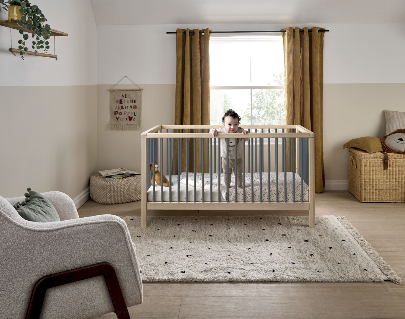 مهد سولو صغير - رمادي طبيعي image number 5