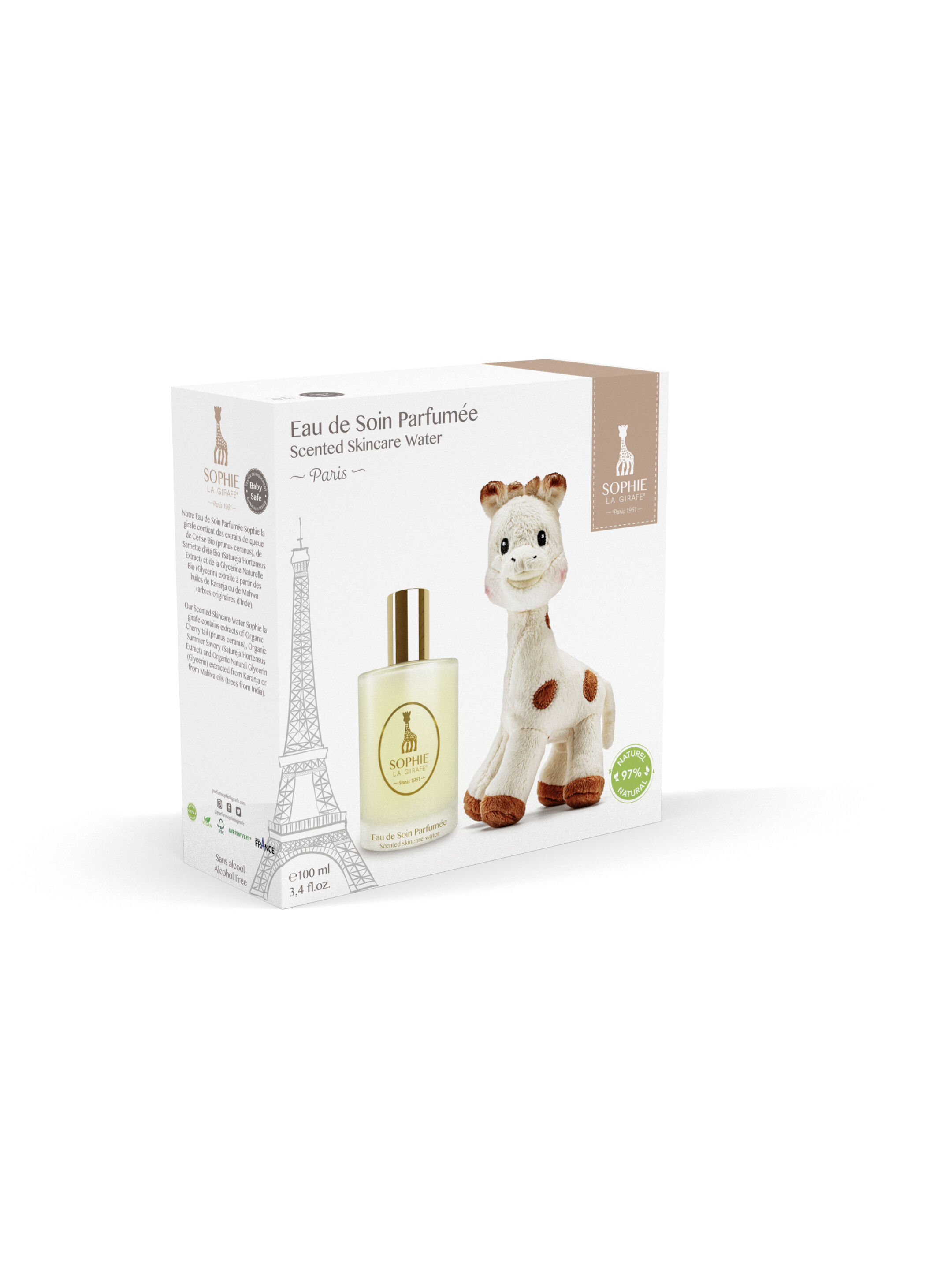 مجموعة هدايا ماء معطر للعناية بالبشرة مع دمية ناعمة من صوفي لا جيراف - 100 ملل image number 5