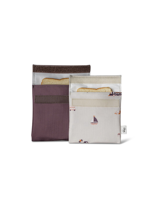 مجموعة أكياس سندويتشات قابلة لإعادة الاستخدام بنقشة مركبات من سيترون - قطعتان مجموعة أكياس سندويتشات قابلة لإعادة الاستخدام بنقشة مركبات من سيترون - قطعتان image number 4