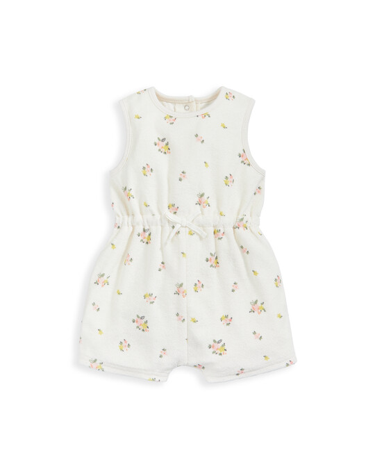 طقم رومبر وقبعة من قماش مناشف بنقشة زهور - قطعتان طقم رومبر وقبعة من قماش مناشف بنقشة زهور - قطعتان image number 3