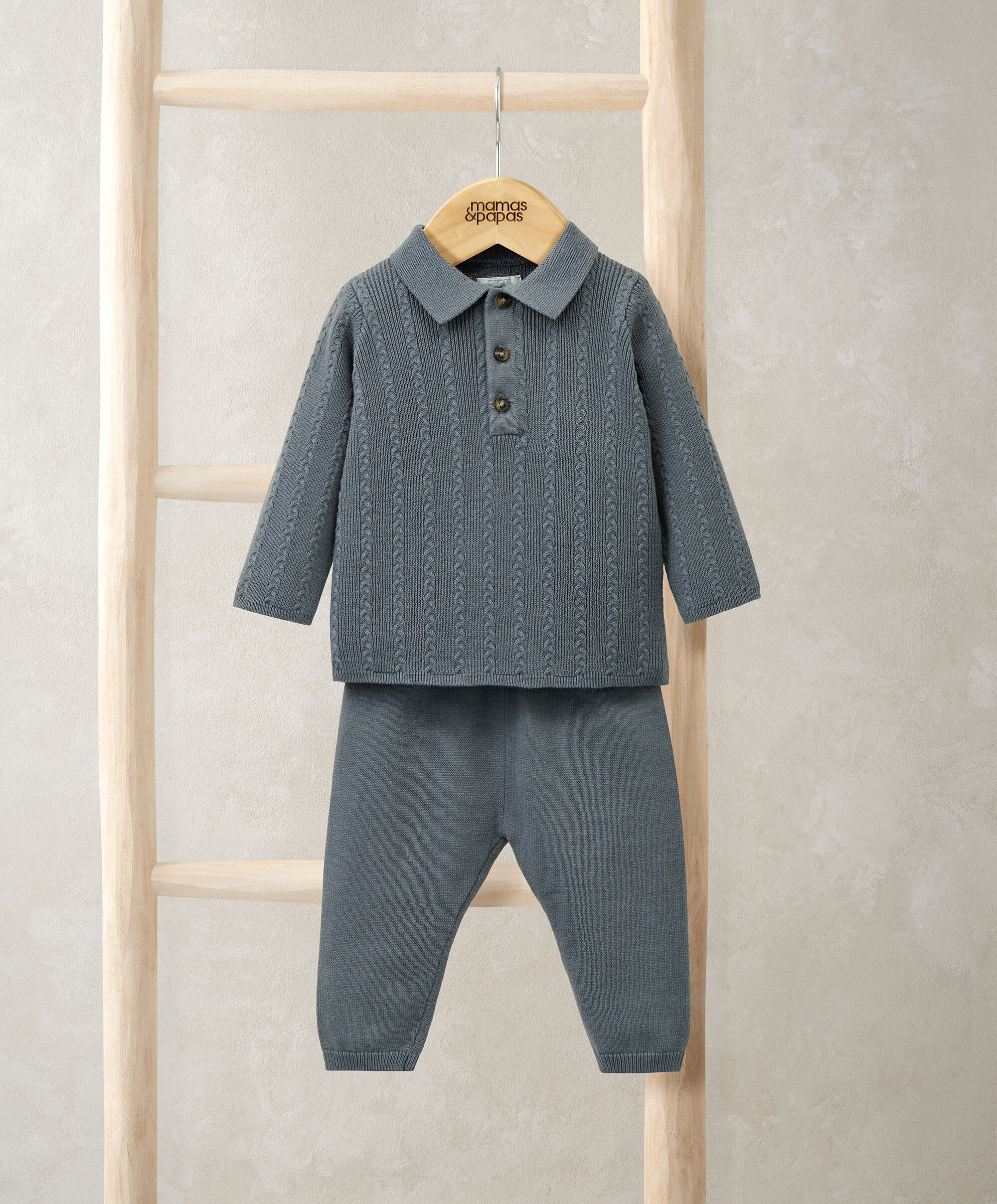 طقم منسوج بغرزة الضفيرة، قطعتين