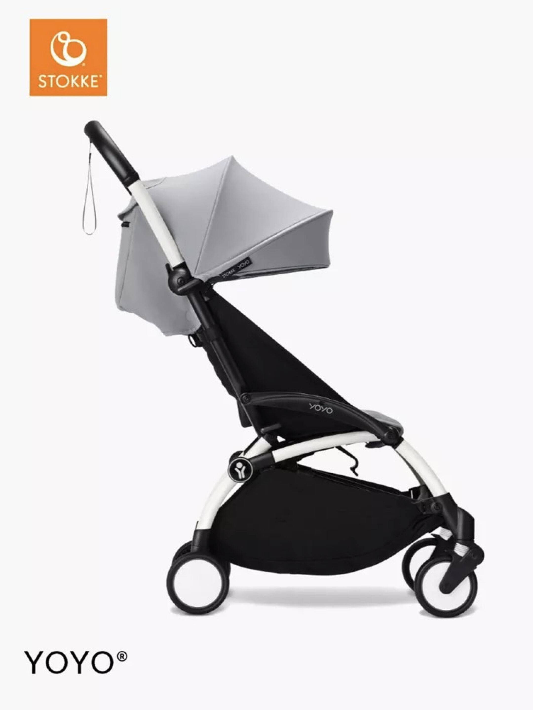 مجموعة هيكل أبيض لعربة أطفال ستوك يويو3 مع مجموعة مقعد للأطفال لعمر 6 شهور فأكثر بلون ستون (قطعتين) image number 2