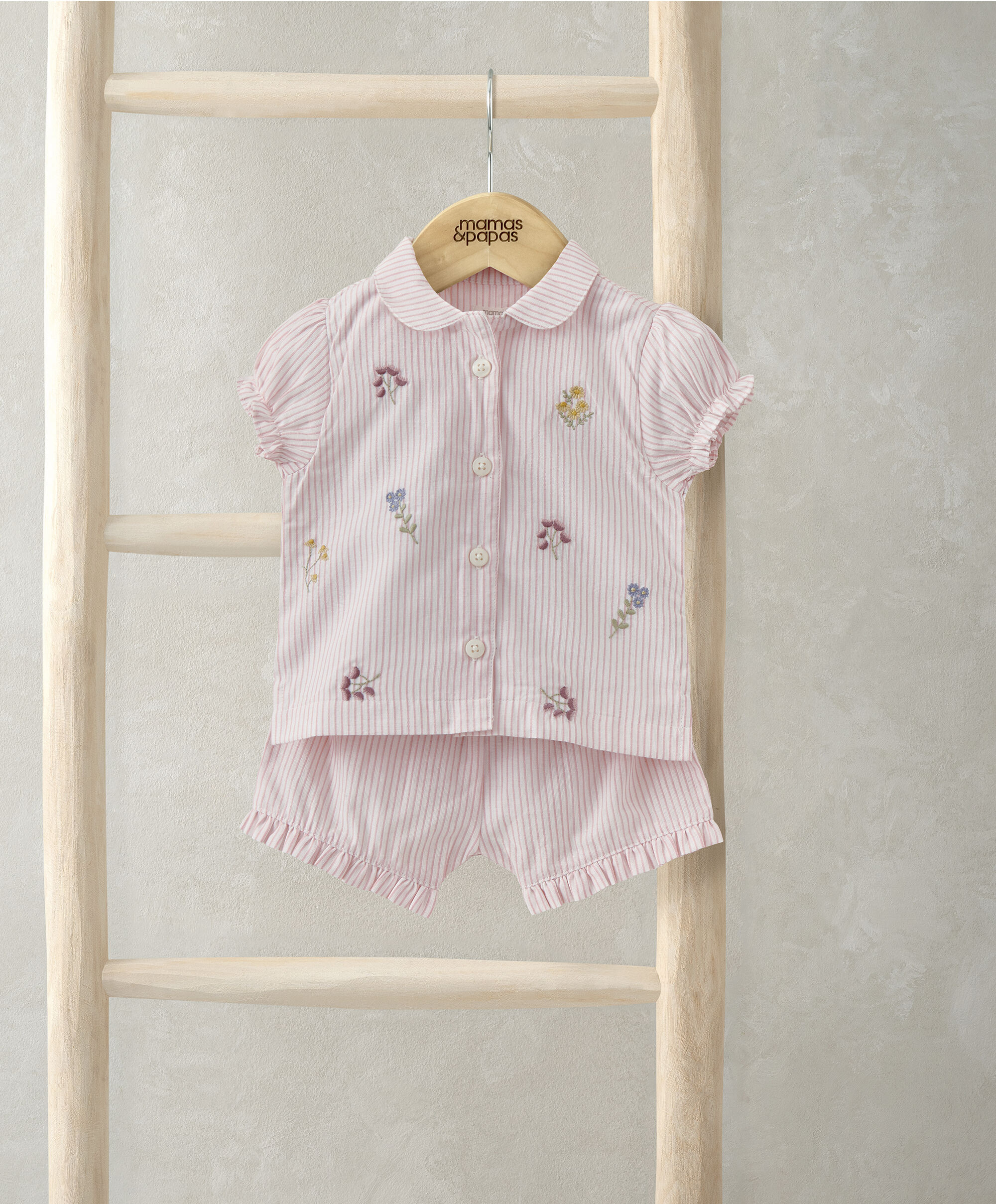 طقم بيجامة منسوجة مطرزة