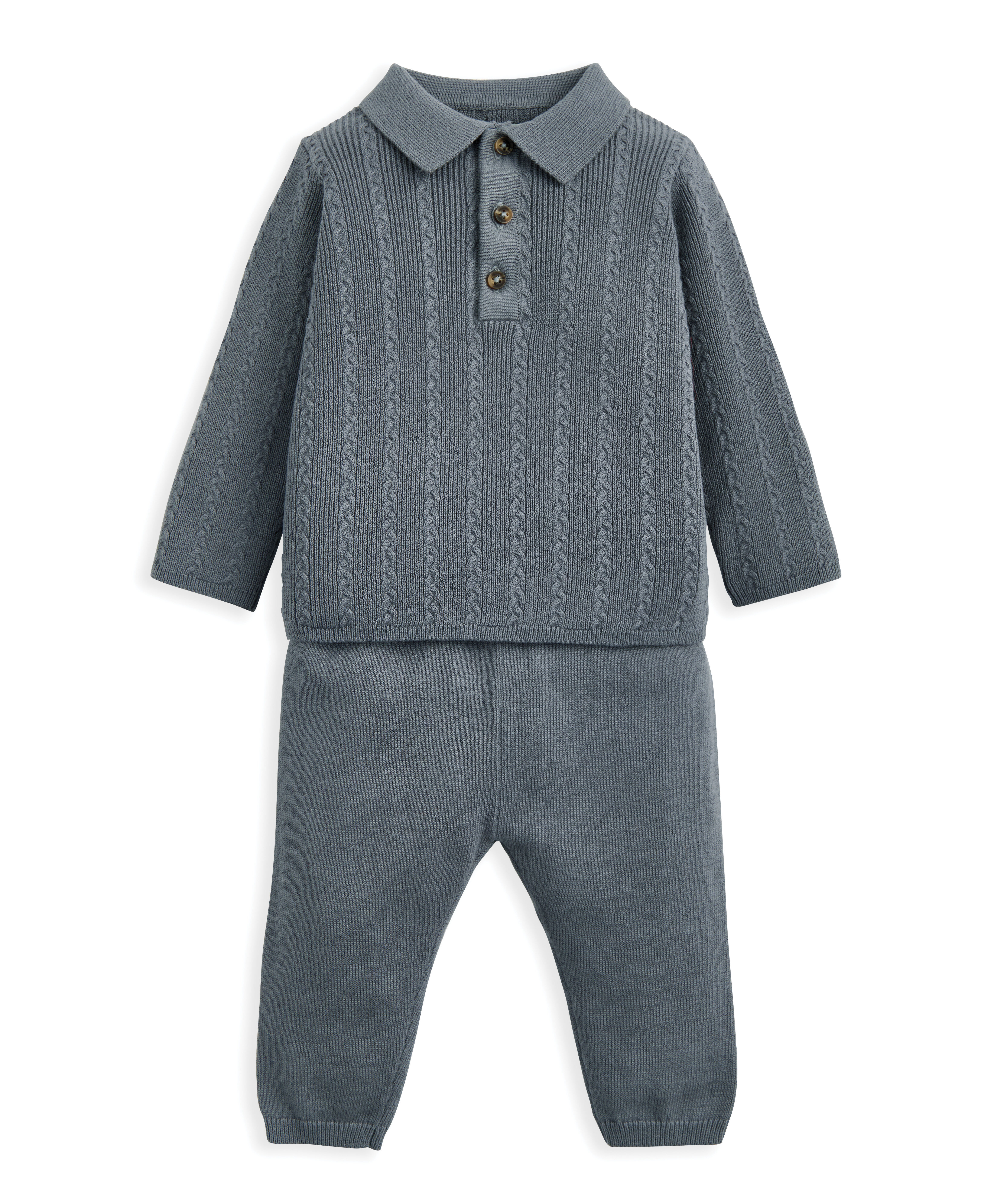 طقم منسوج بغرزة الضفيرة، قطعتين image number 2