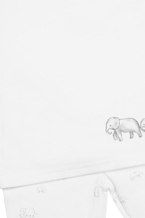 طقم بيجاما جيرسية بطبعة فيل - قطعتان image number 3
