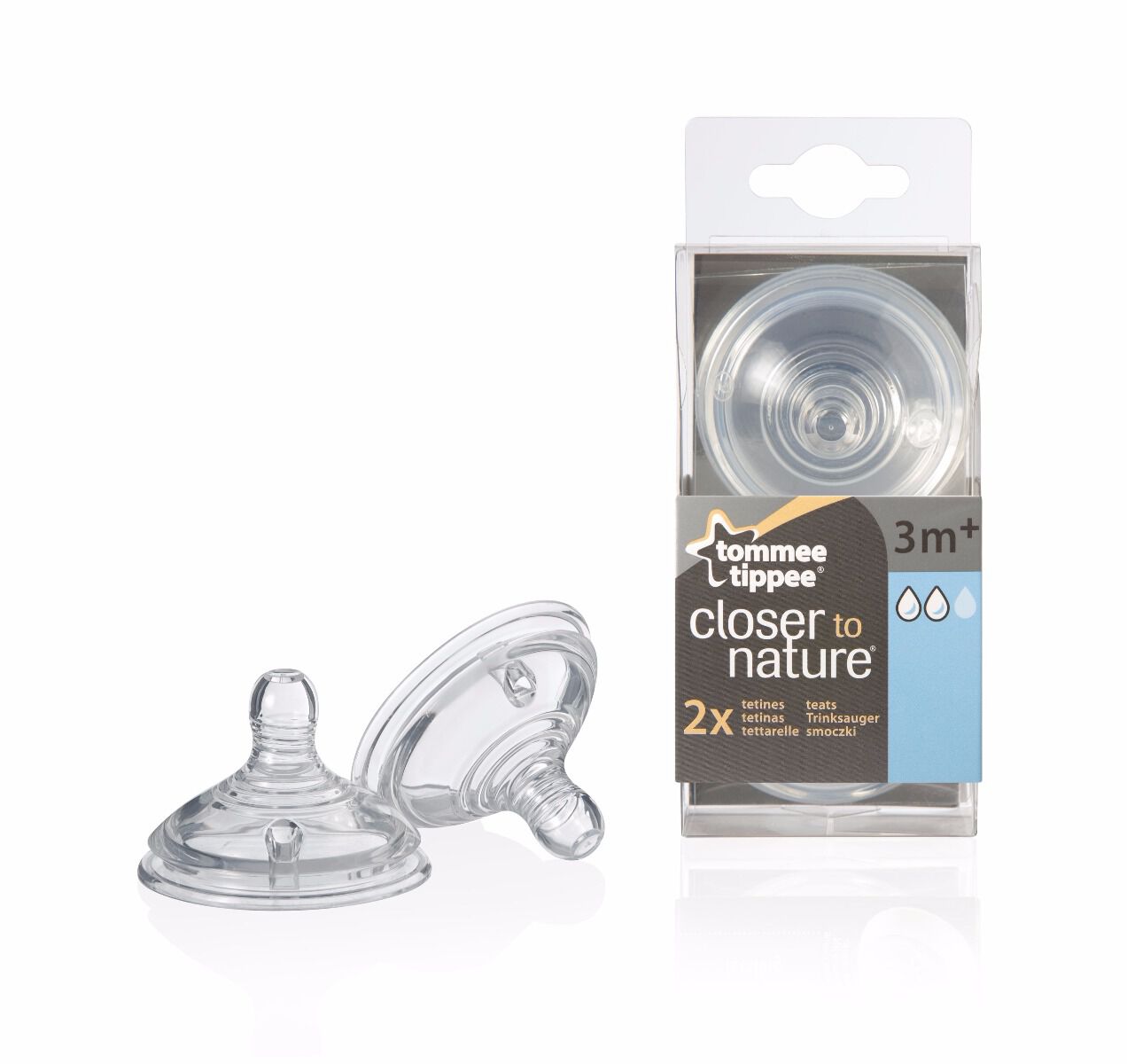 حلمات Closer to Nature Easi-Vent&trade; بطيئة التدفق من Tommee Tippee (عبوة بها قطعتان) image number 1