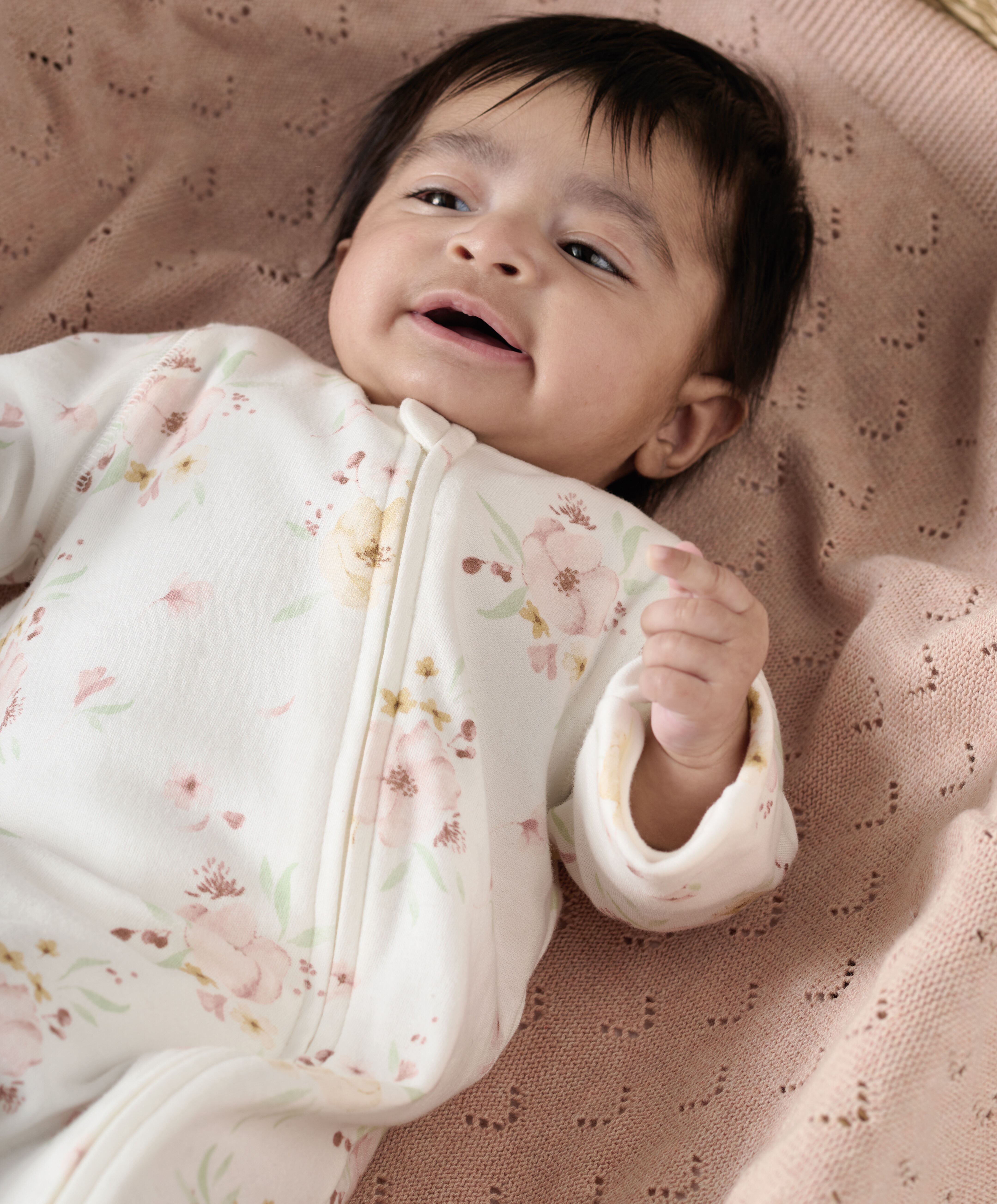 لباس الكل في واحد بسحّاب ونقشة زهور كبيرة image number 4