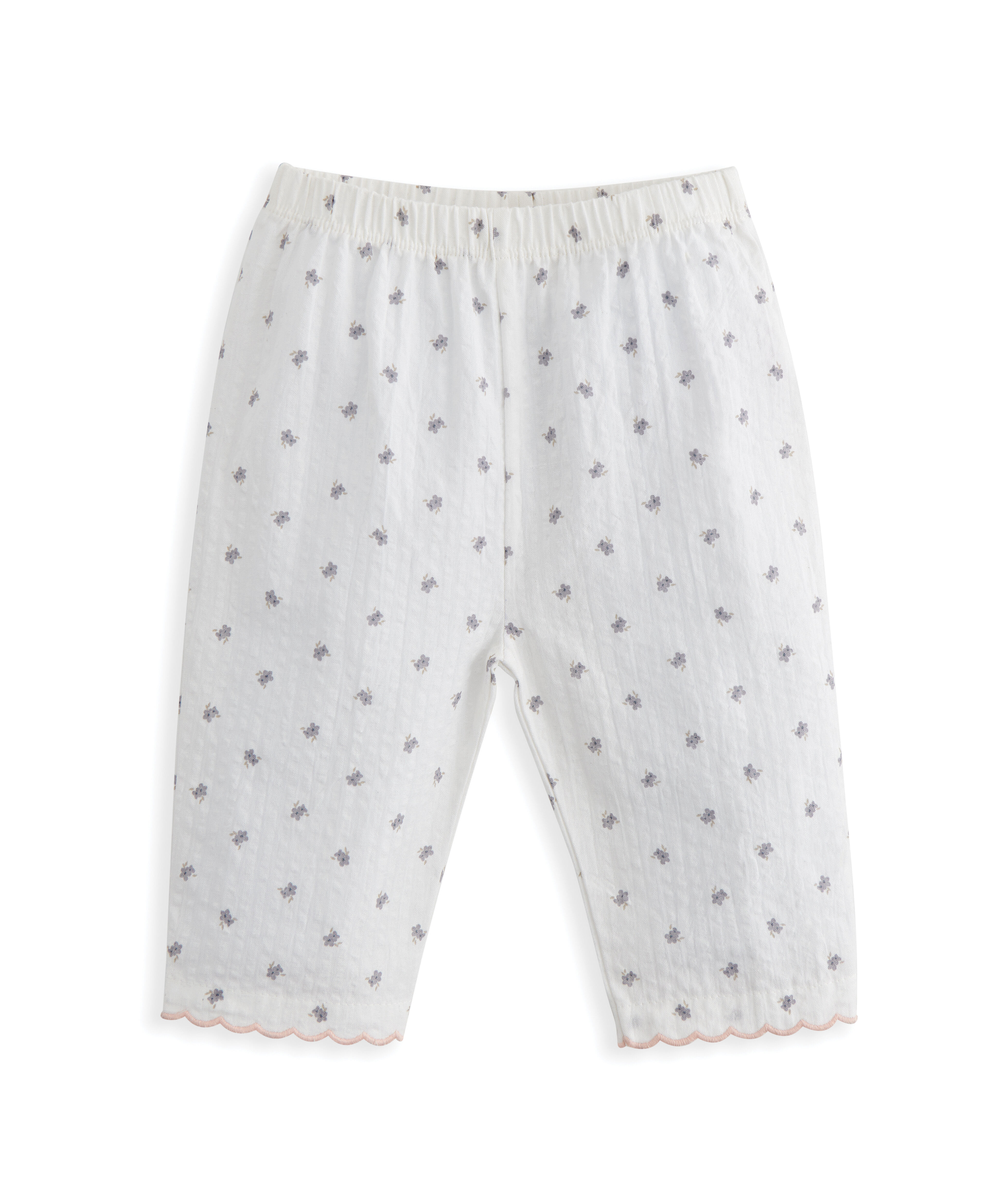 بيجاما بحواف صدفية ونقشة زهور image number 4