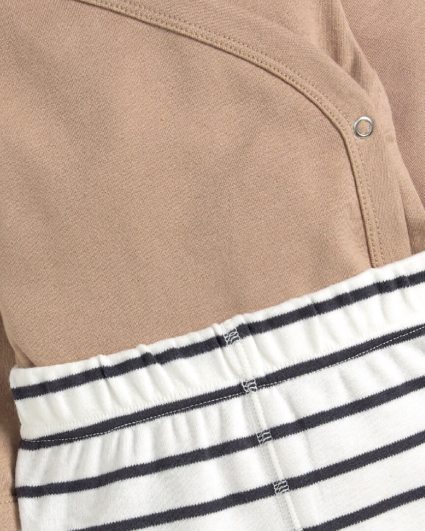 طقم لغينغز مخطط ولباس قطعة واحدة بتصميم ملفوف - قطعتان image number 4