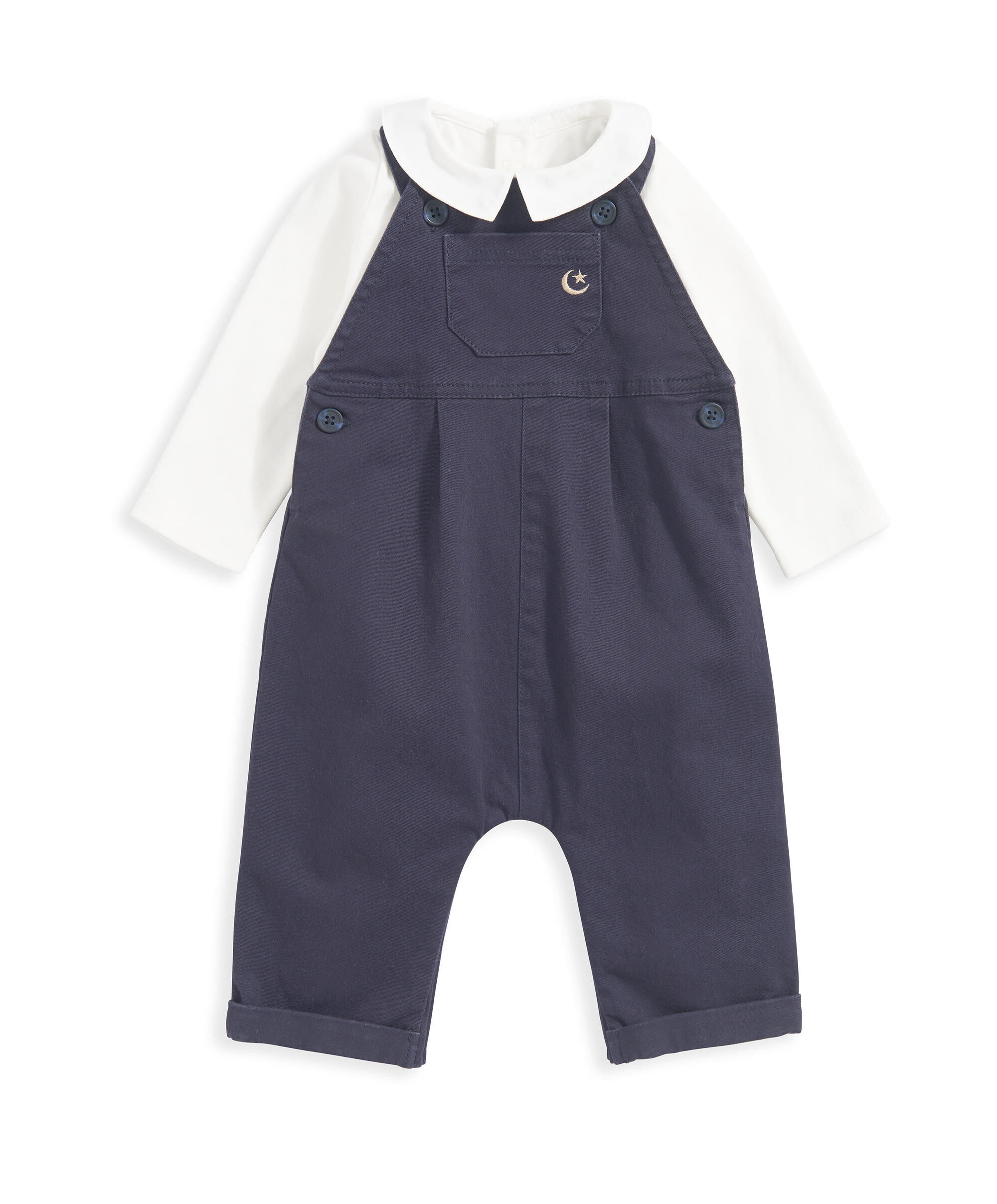 طقم دنغري منسوج ولباس قطعة واحدة - أزرق image number 2