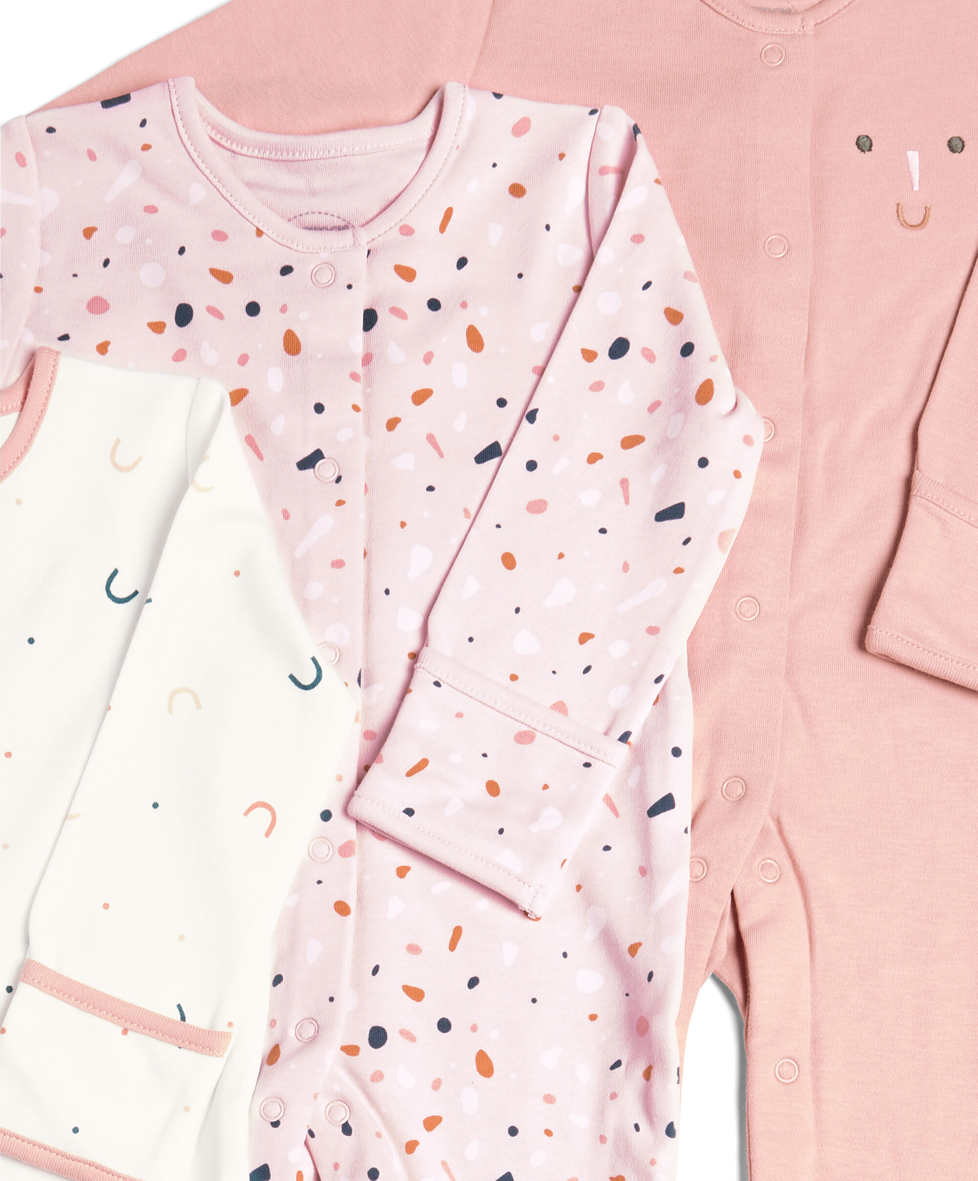 طقم بيجاما قطعة واحدة بنقشة هندسية - 3 قطع image number 2