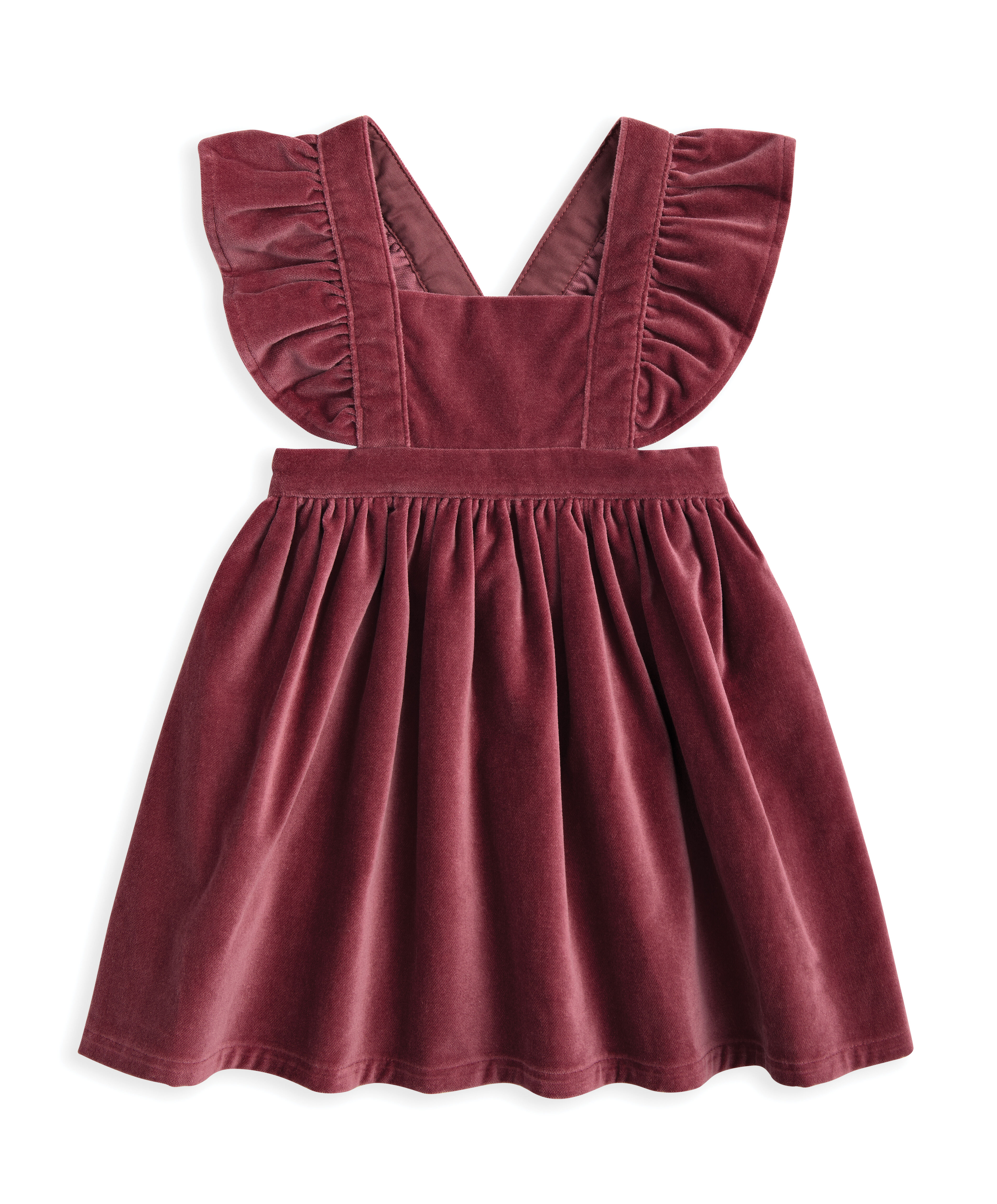 طقم فستان مخمل وبودي سوت بنقشة زهور، 2 قطع image number 4