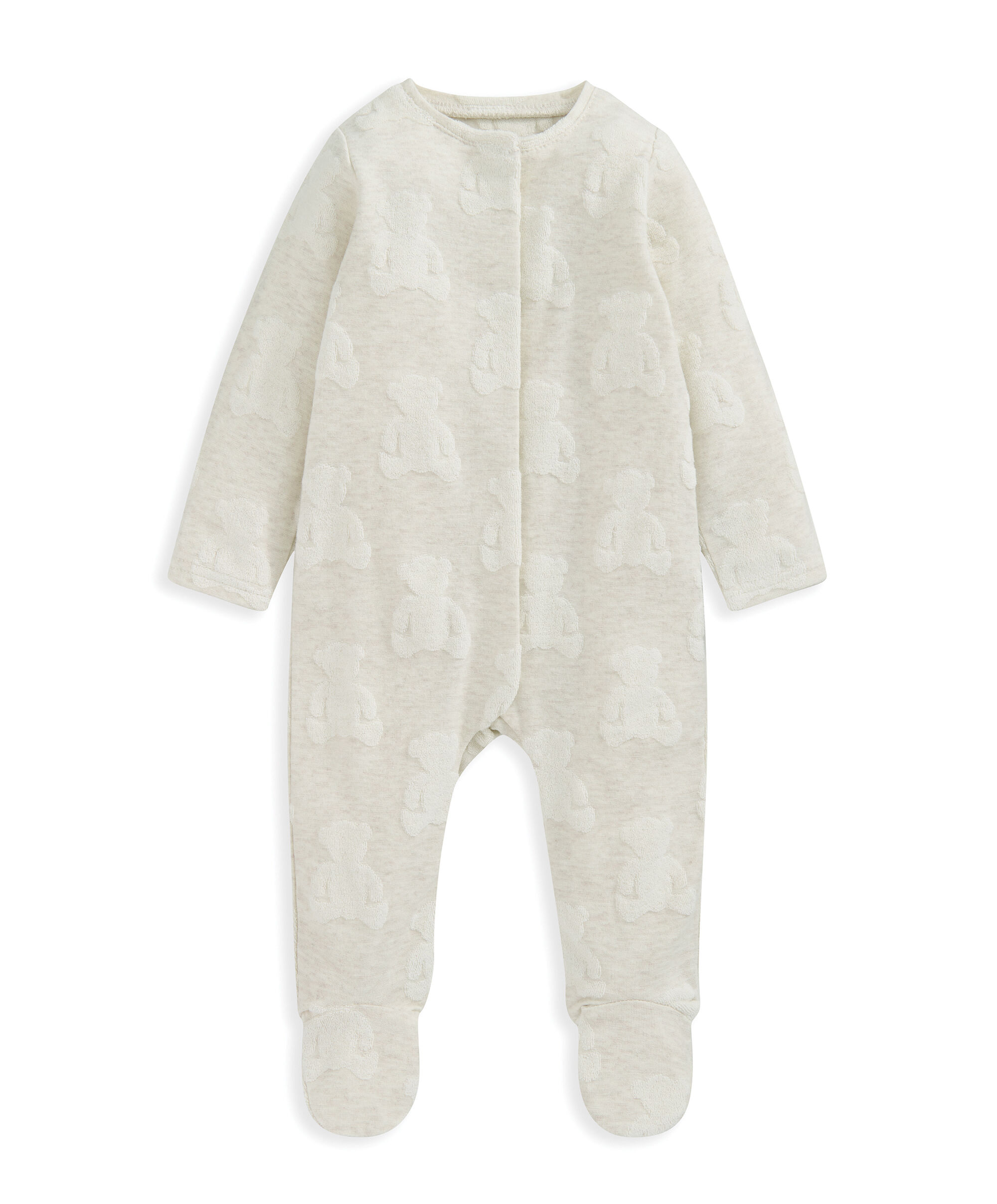 لباس الكل في واحد بنقشة دب - بيج image number 2