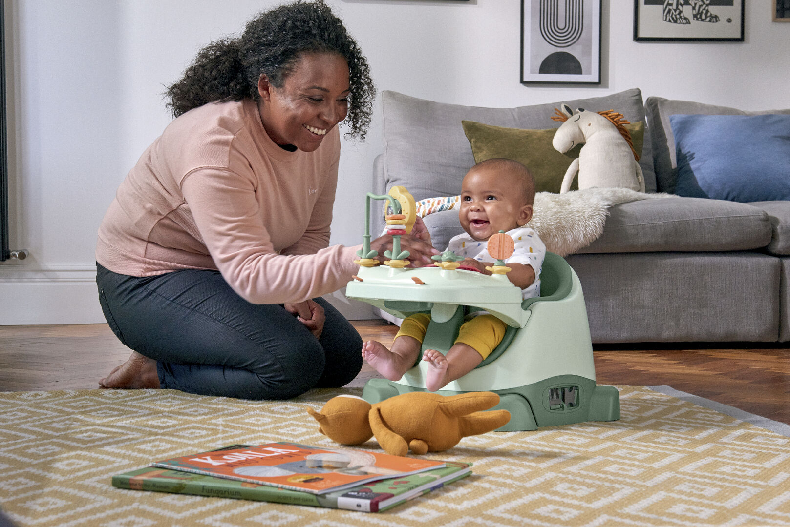 مقعد باغ داعم وأرضي 3 في 1 بصينية ألعاب - أوكالبتوس image number 13