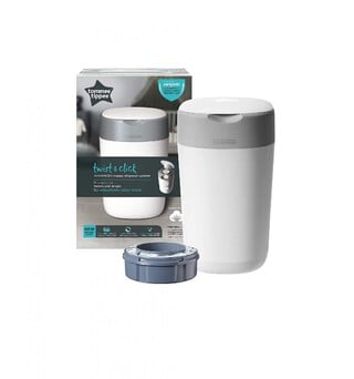 سلة التخلص من الحفاضات المستعملة تويست آند كليك من تومي تيبي - أبيض سلة التخلص من الحفاضات المستعملة تويست آند كليك من تومي تيبي - أبيض