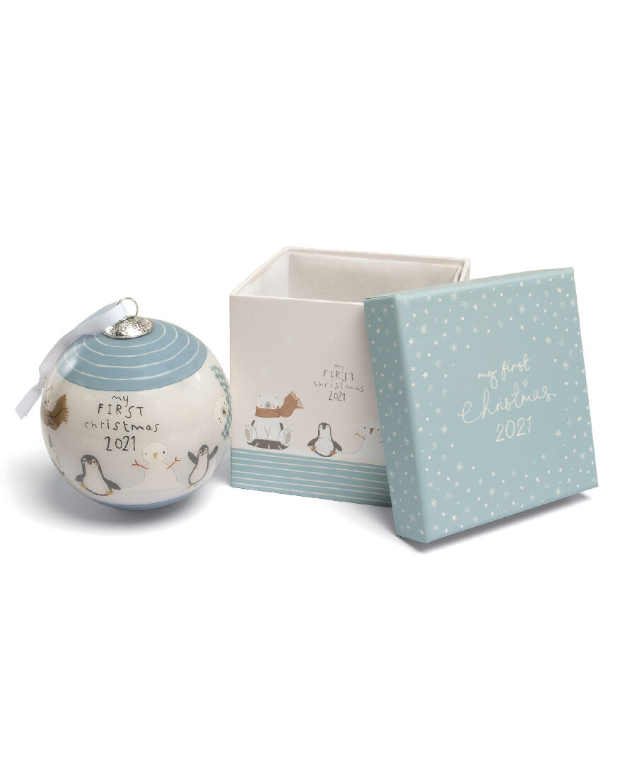 زينة شجرة كريسماس بنقشة My First Christmas - أزرق image number 2