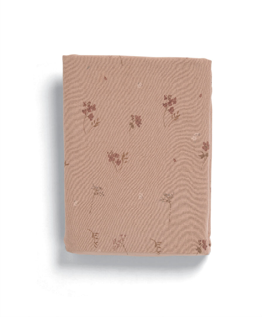 طقم شرشف مهد بحواف مطاطية من قطعتين - نقشة زهور image number 6