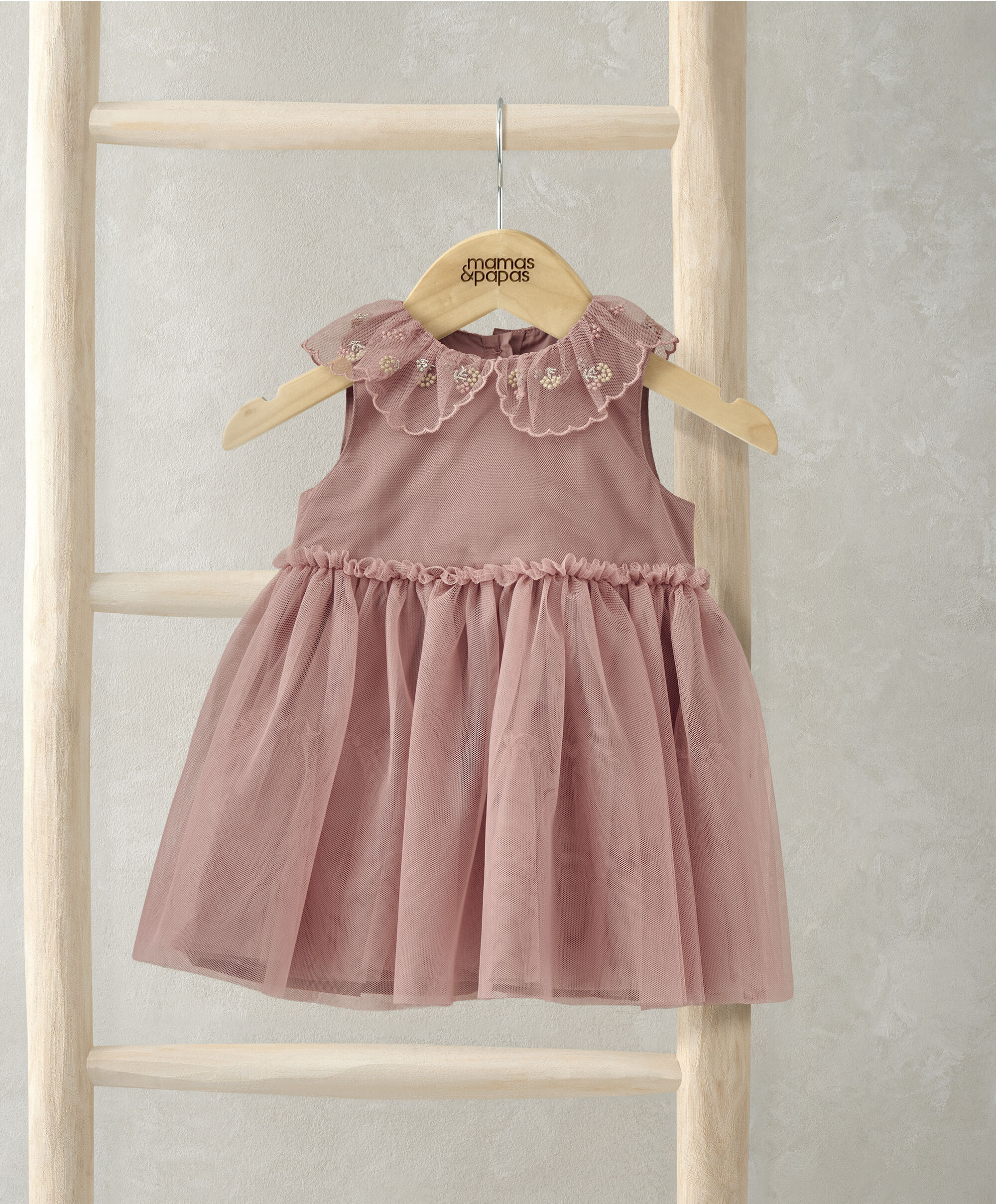 فستان بياقة قماش شبكي image number 1