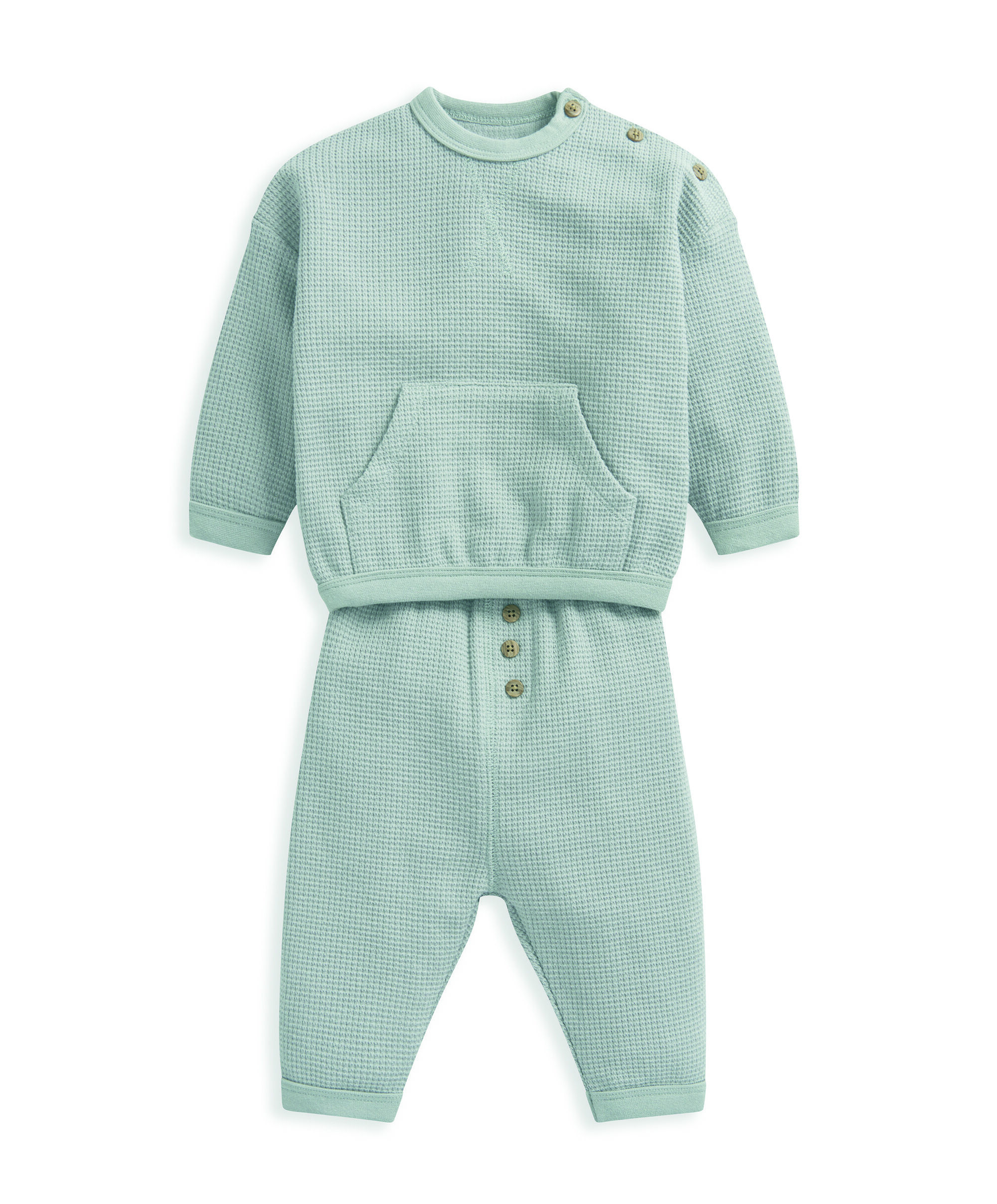 طقم سترة ولغينغز بنسيج متشابك- قطعتان image number 2