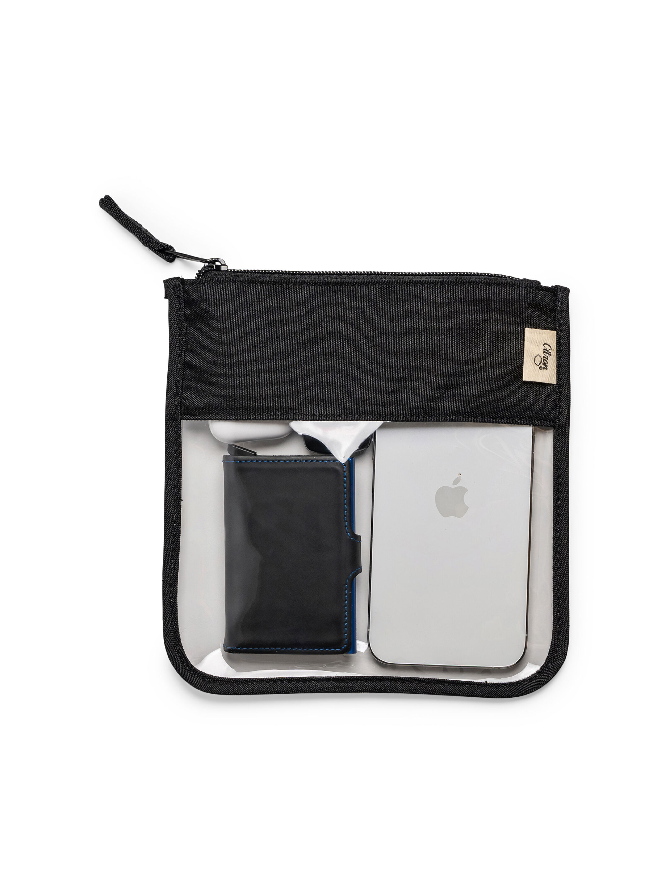 حافظة شفافة صغيرة بسحّاب - أسود image number 3