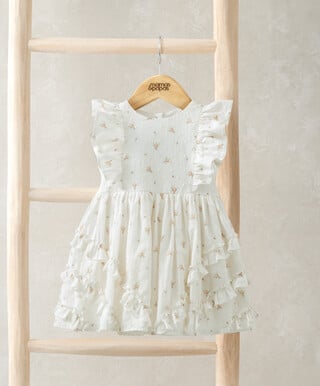 فستان بحافة بكشكش ونقشة زهور فستان بحافة بكشكش ونقشة زهور