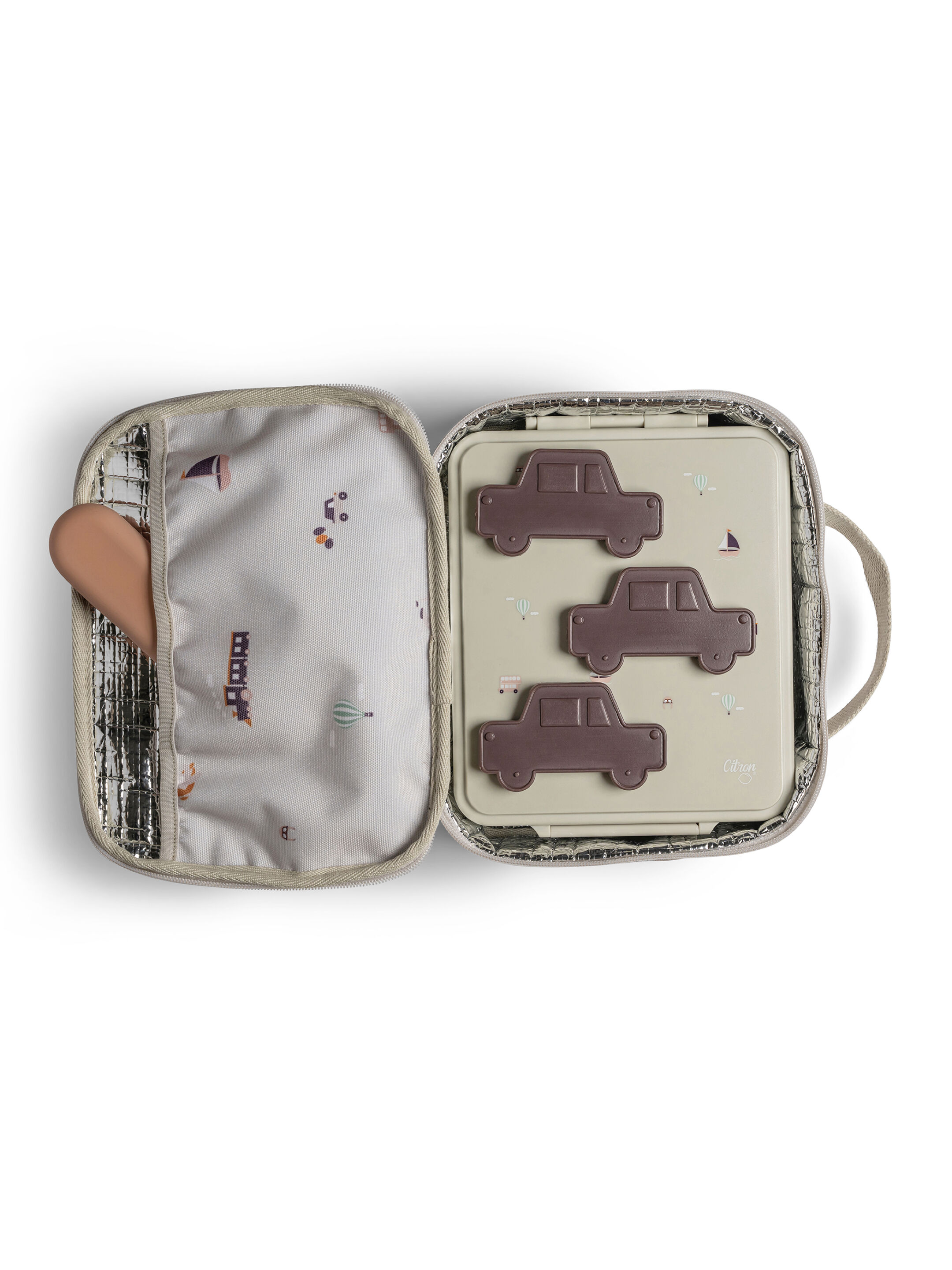حقيبة غداء عازلة للحرارة بتصميم مربع من سيترون - نقشة مركبات image number 6