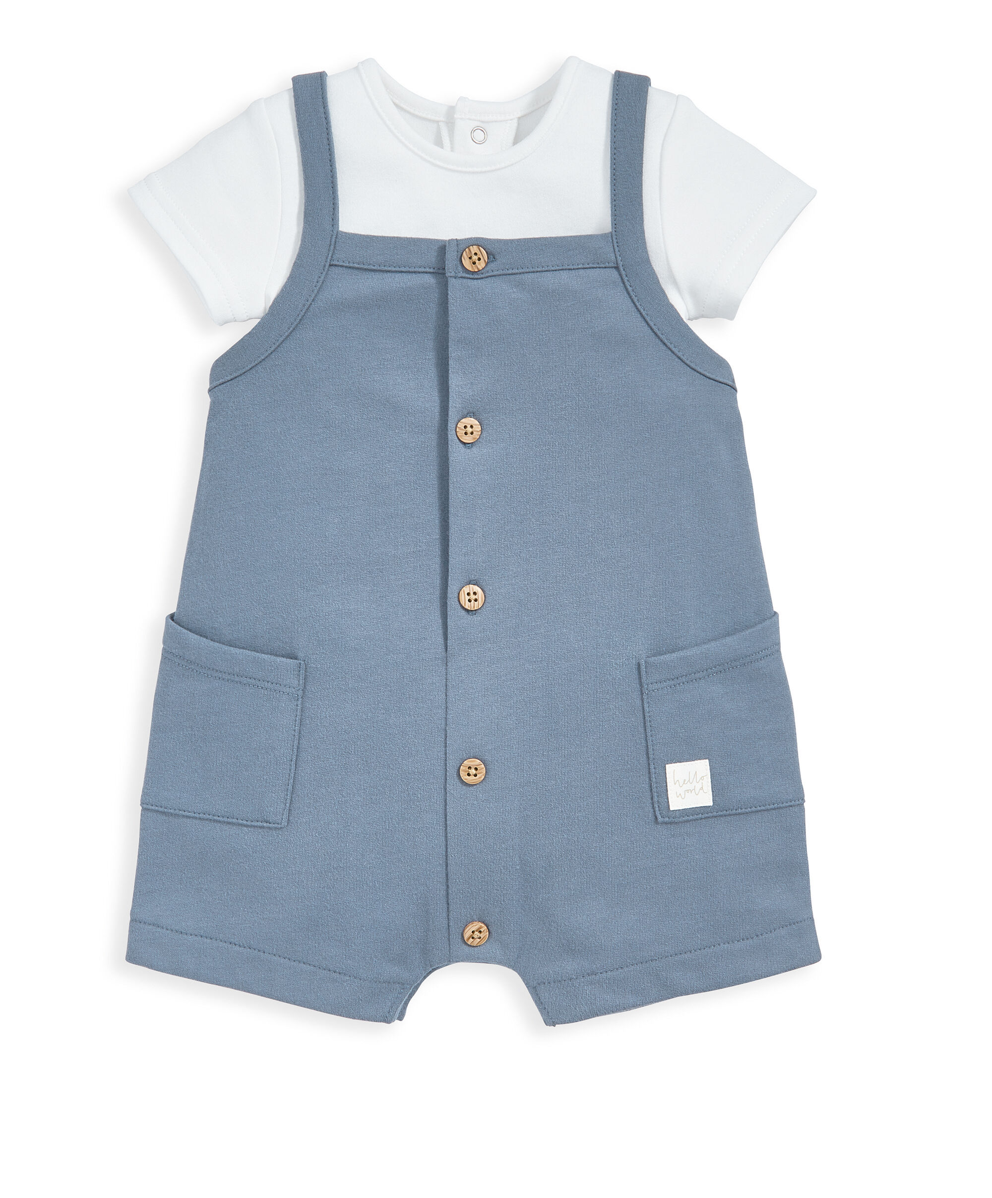 طقم رومبر أزرق ولباس قطعة واحدة - قطعتان image number 2