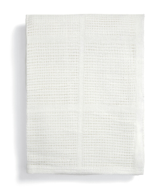بطانية منسوجة كبيرة - أبيض image number 2