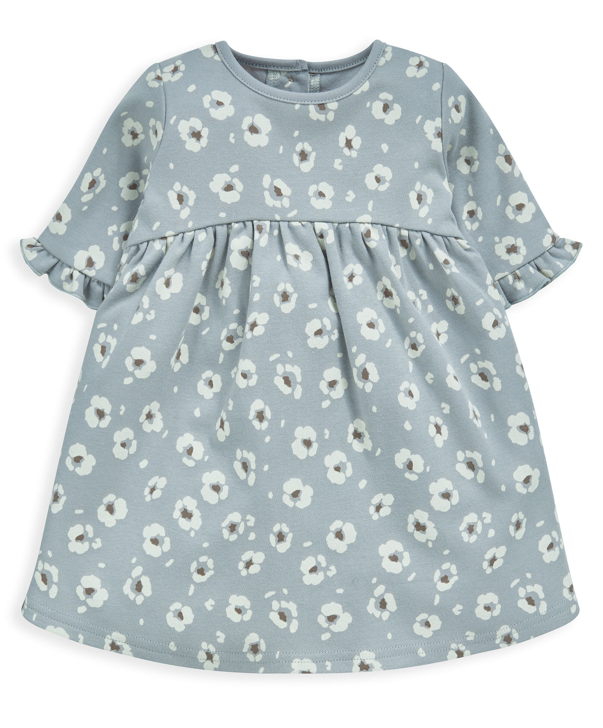 فستان بنقشة وأكمام واسعة image number 1