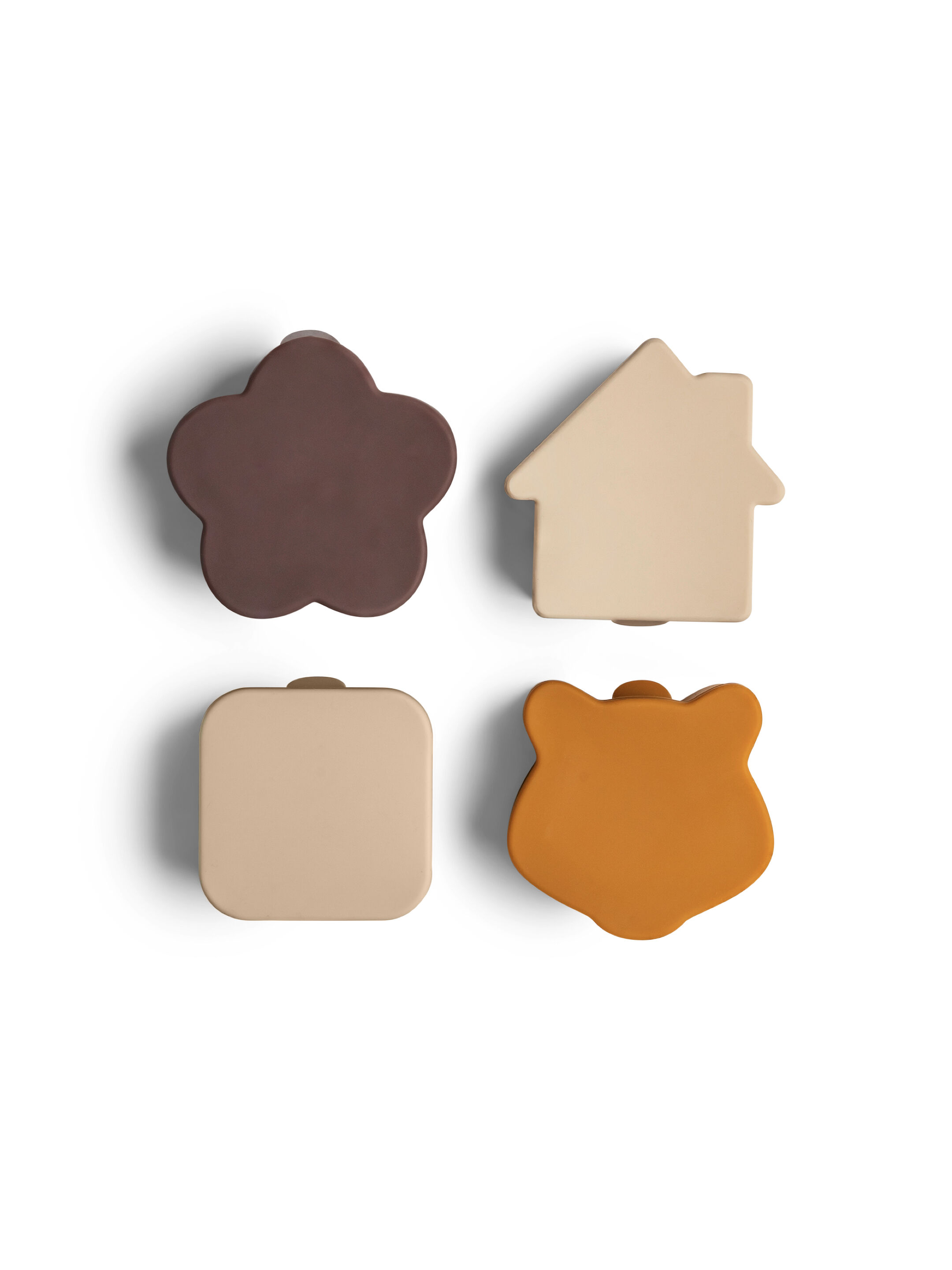 طقم منظمات صندوق غداء سيليكون من سيترون - 4 قطع بلون بيج/بنفسجي داكن/كراميل image number 1