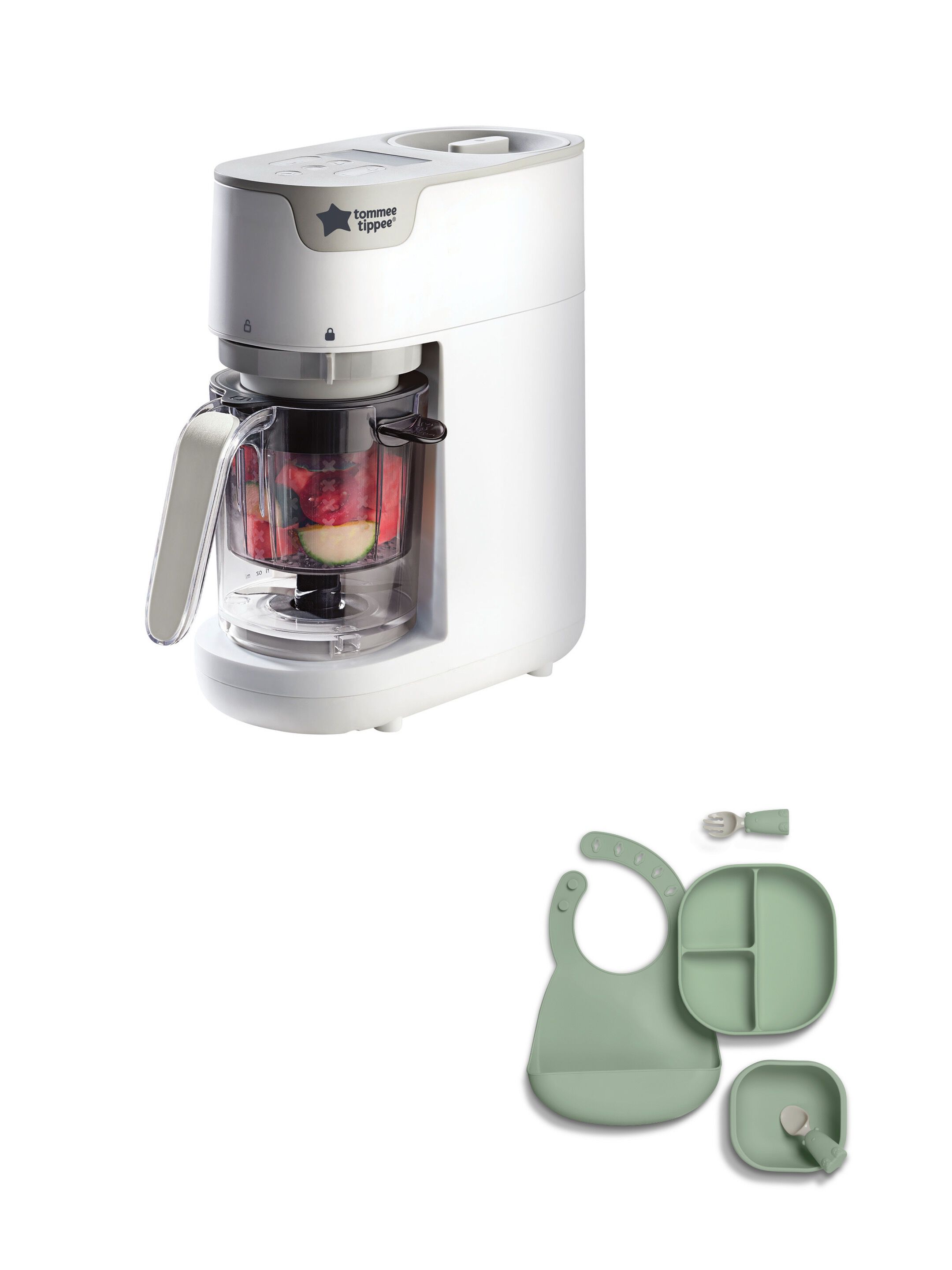 مجموعة محضر طعام تومي تيبي سريع 6 في 1 مع أدوات طعام سيليكون image number 1