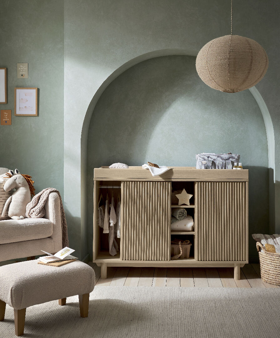 وحدة أدراج أوسكا عريضة بسطح للتغيير - ناتشرل/اوك image number 4