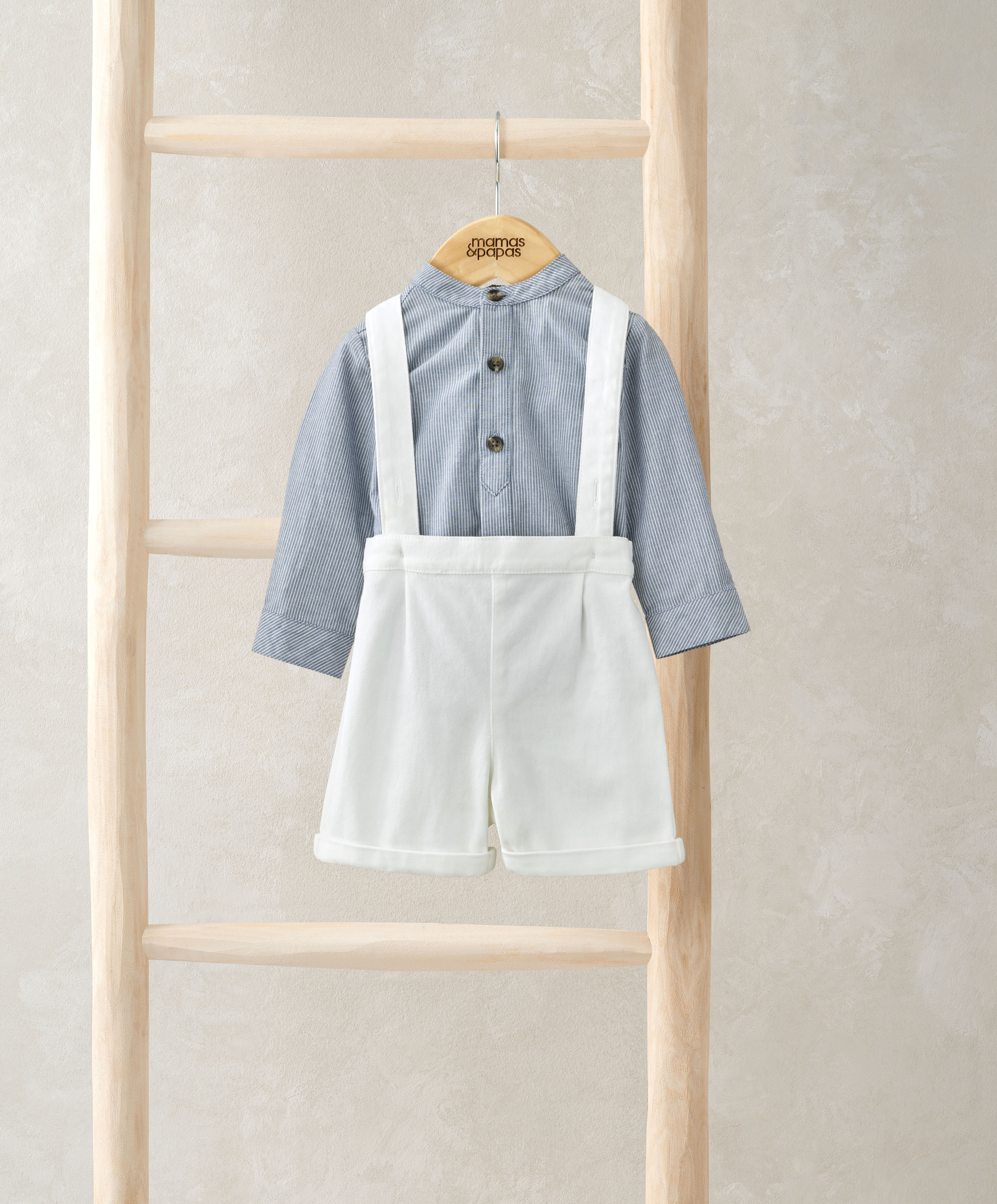 طقم قميص وشورت بنقشة خطوط - قطعتان image number 1