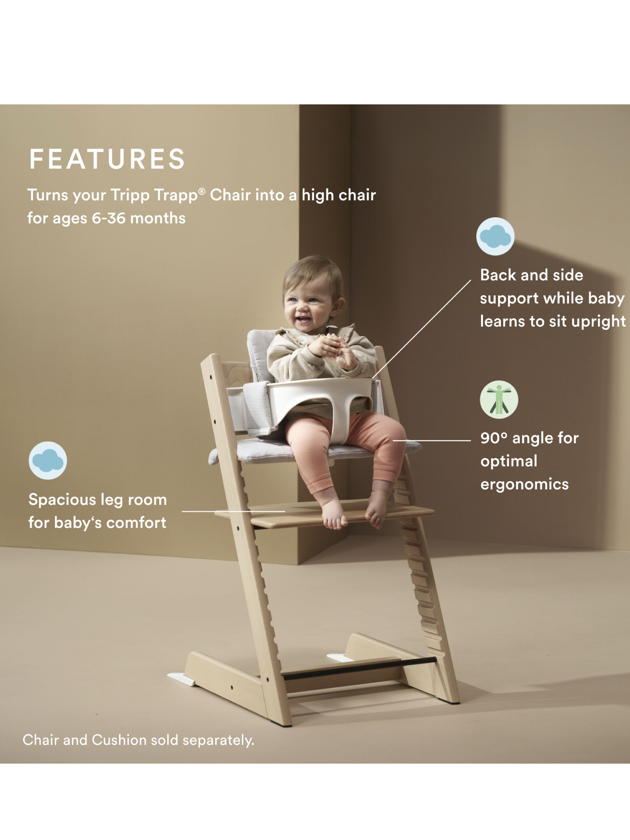 مجموعة الرضع تريب تراب 2 من ستوك - أبيض image number 3