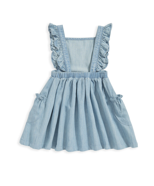 فستان دينم بتطريز زهور فستان دينم بتطريز زهور image number 3