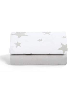 SnuzPod - 2 Pack Crib Fitted Sheets - Stars (N)