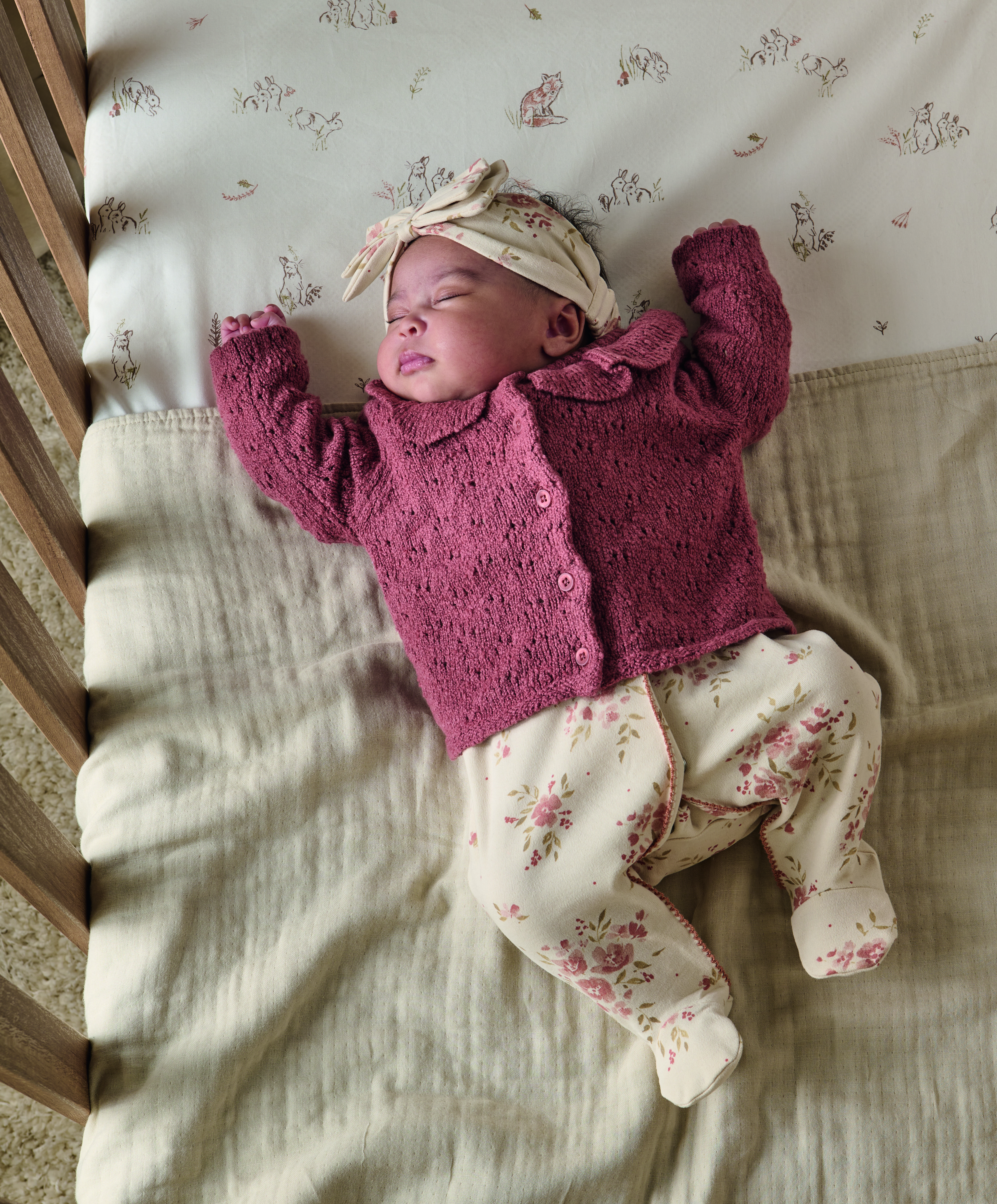 طوق رأس بنقشة زهور - لون محايد image number 3