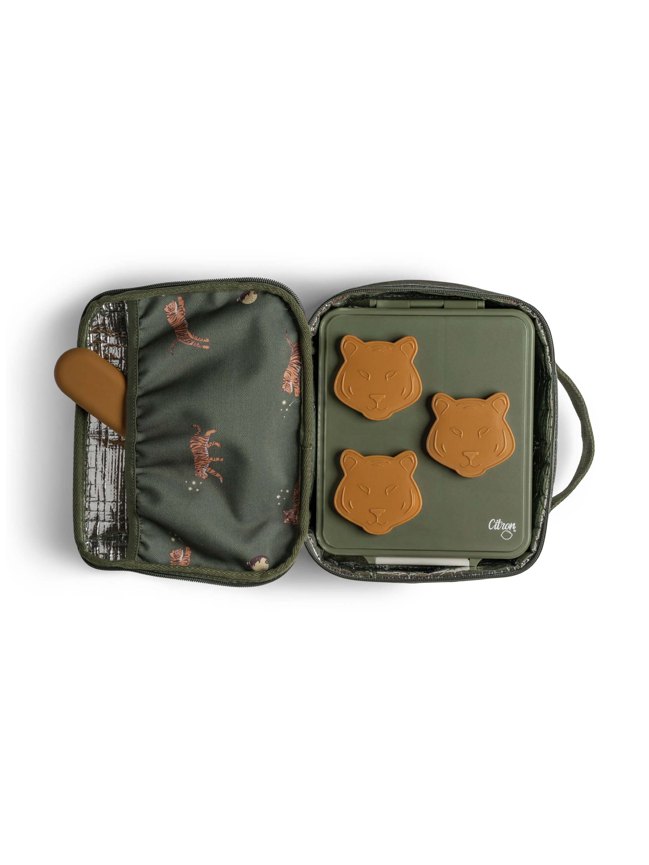 حقيبة غداء عازلة للحرارة بتصميم مربع من سيترون - نقشة نمر image number 6