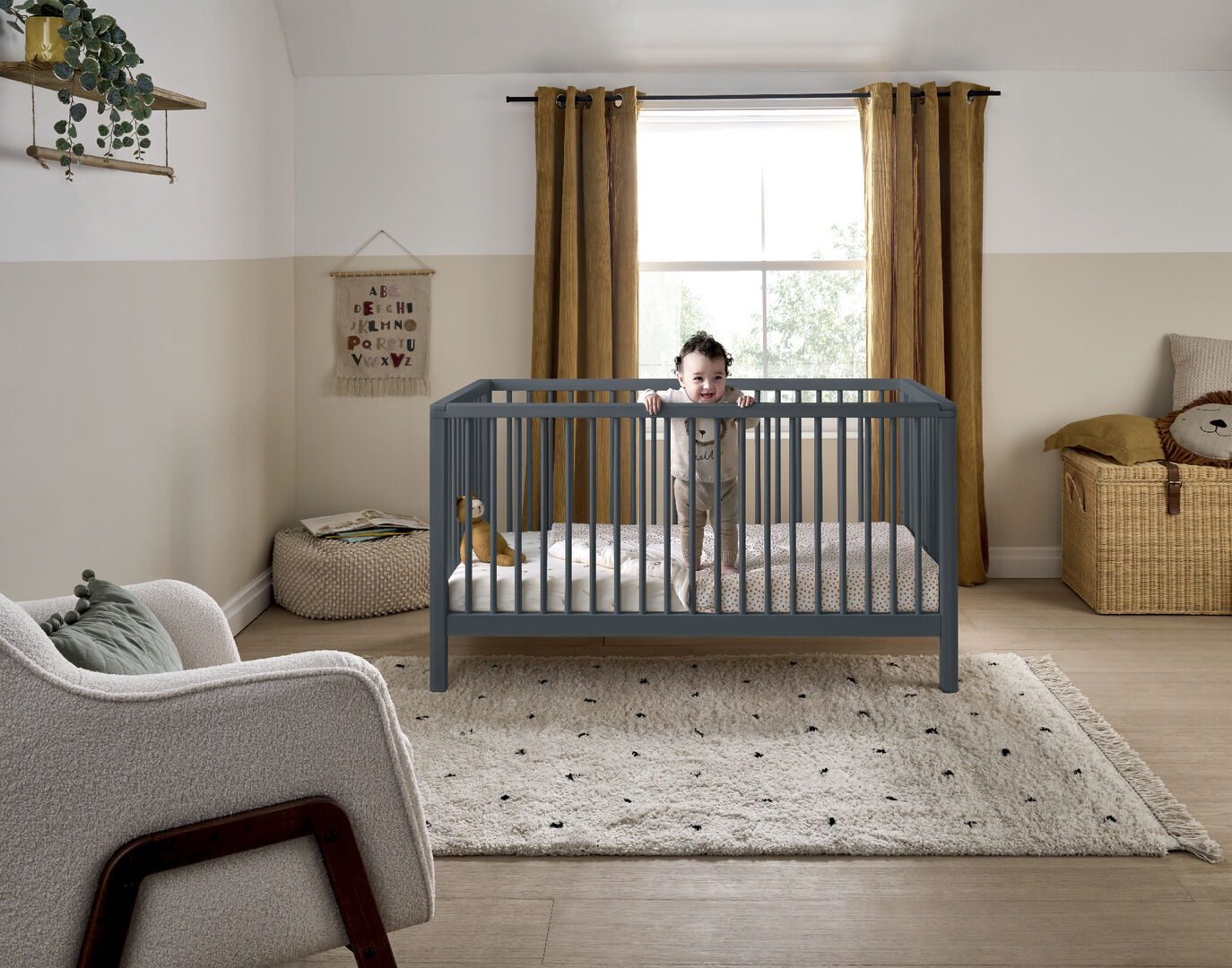 مهد سولو صغير - رمادي image number 6