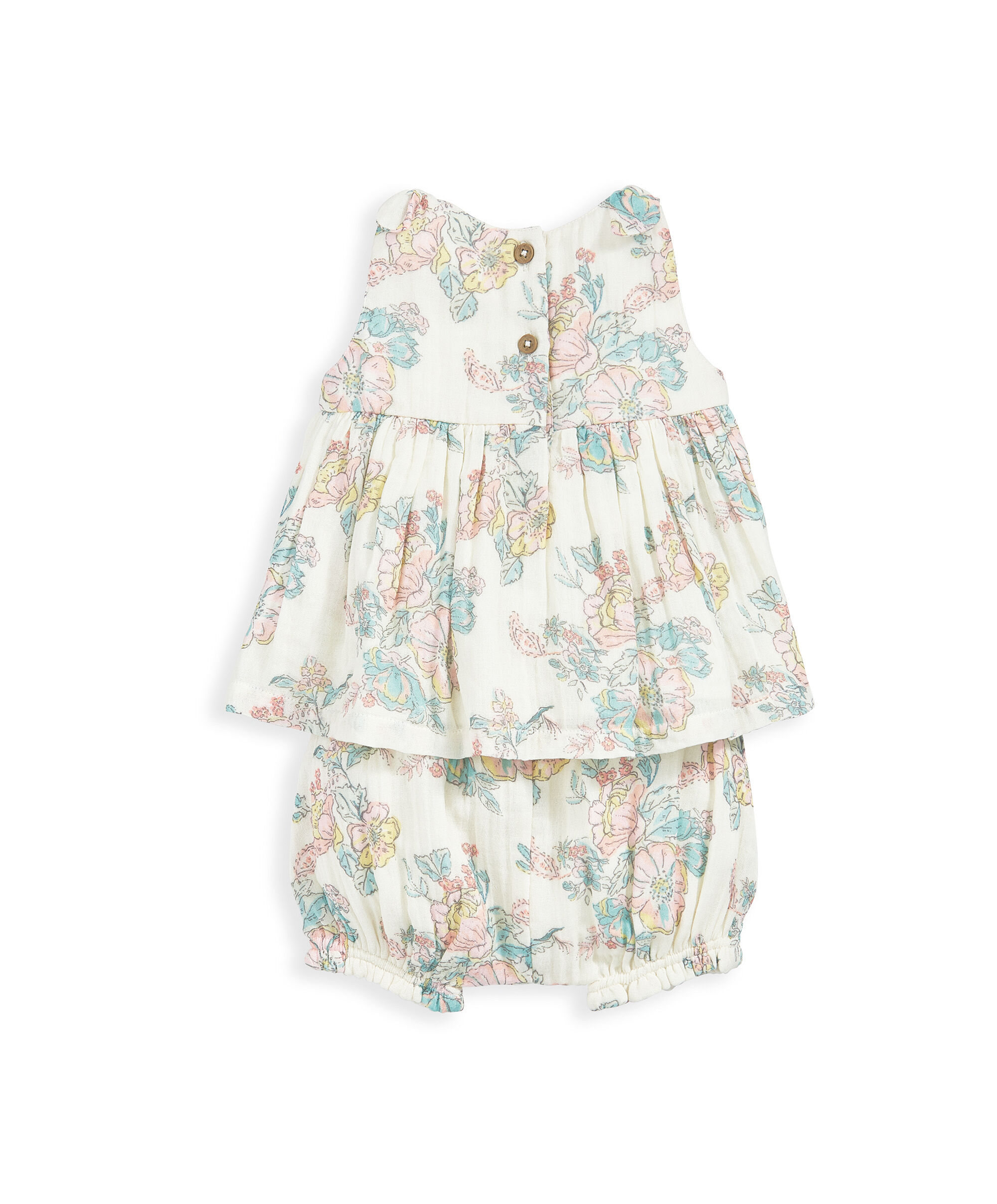 طقم تي شيرت وسروال تحتي بنقشة زهور - قطعتان image number 3