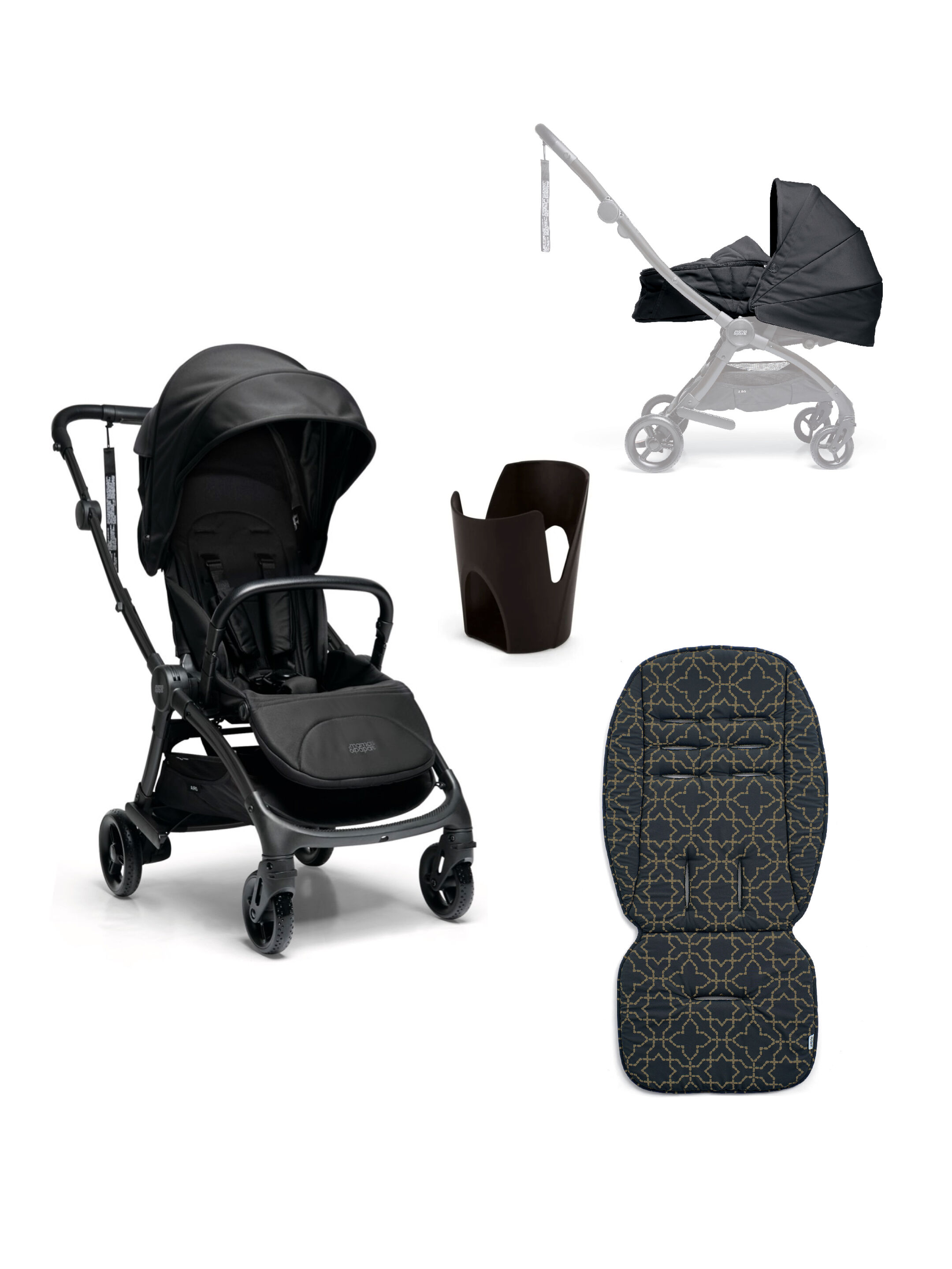 مجموعة مستلزمات أساسية من ايرو أسود وذهبي وردي - 4 قطع