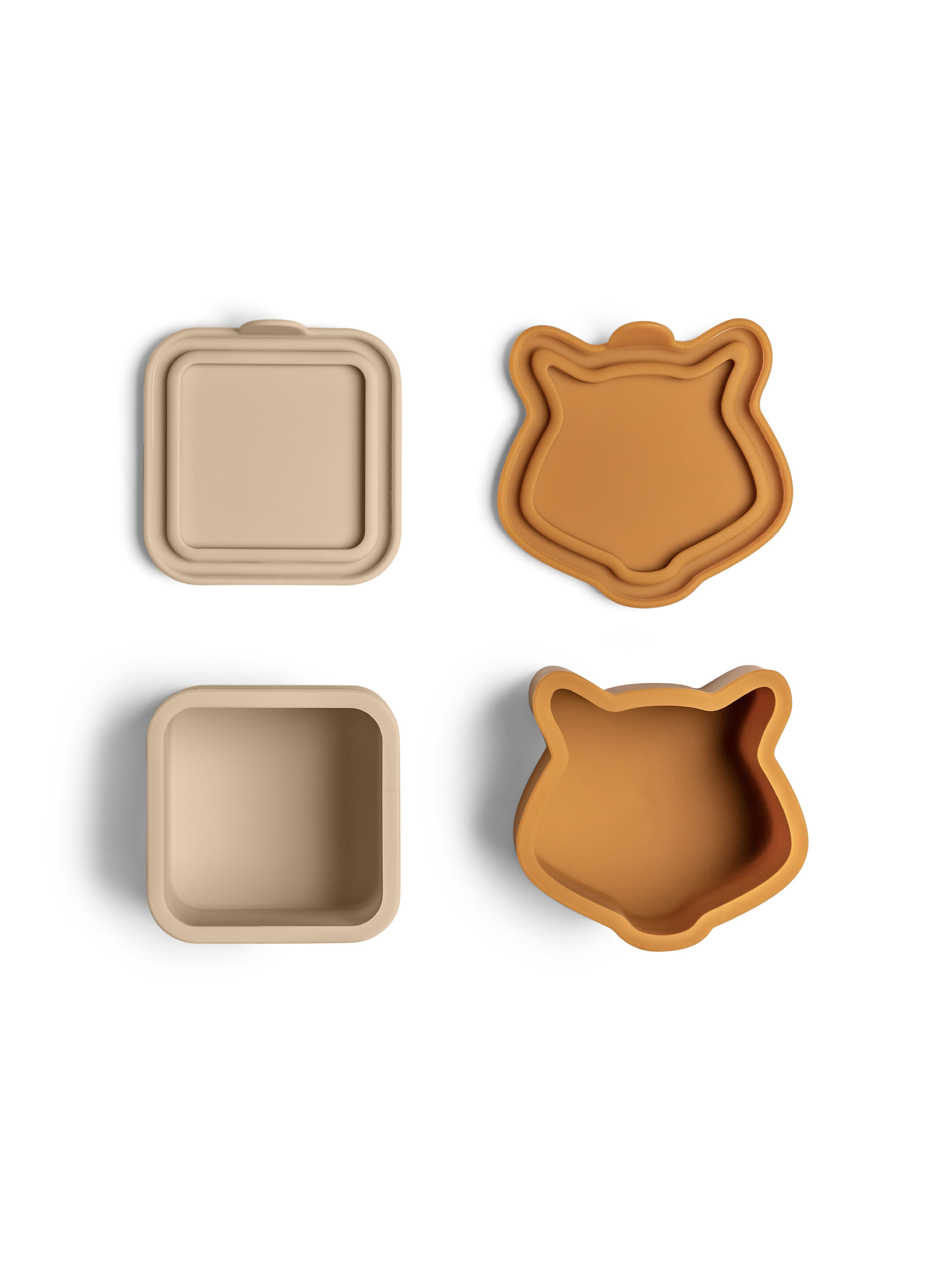 طقم منظمات صندوق غداء سيليكون من سيترون - 4 قطع بلون بيج/بنفسجي داكن/كراميل image number 6