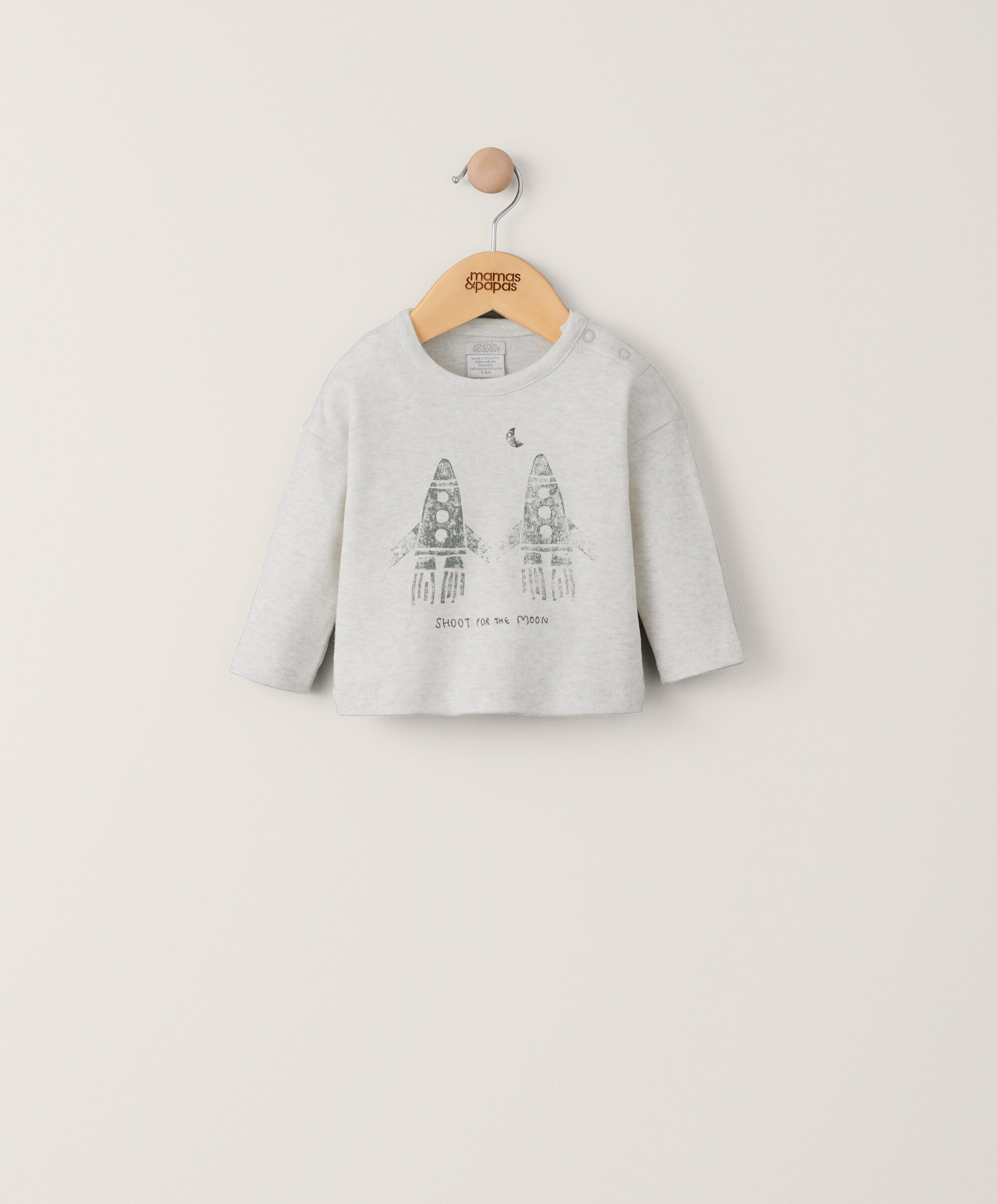 تي شيرت بأكمام طويلة وطبعة صاروخ image number 1