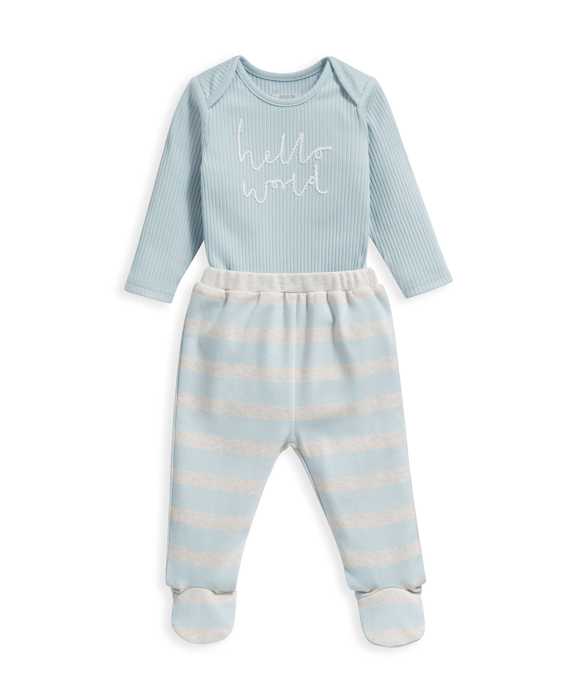 طقم مزين بعبارة Hello World - قطعتان image number 1