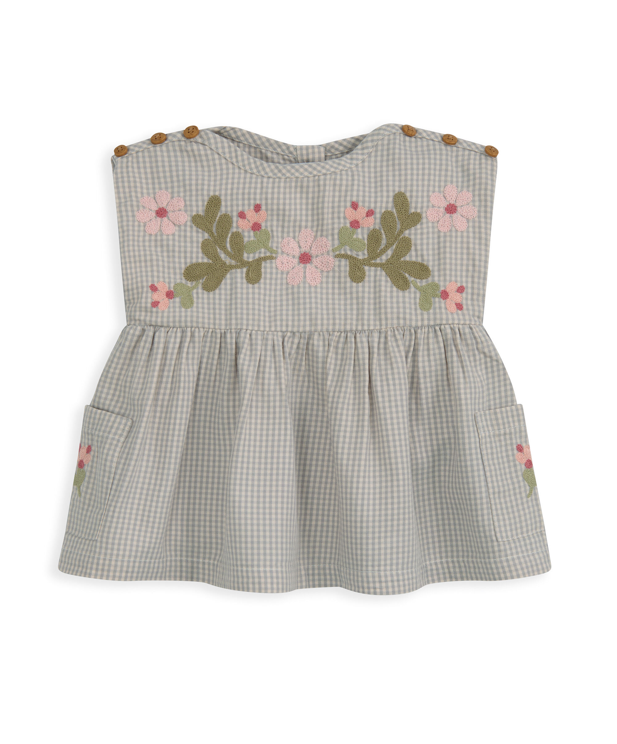 طقم بلوزة بنقشة مربعات وشورت، قطعتين image number 4