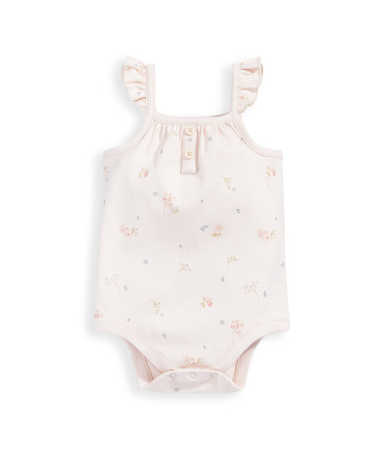 طقم لباس قطعة واحدة وشورت بنقشة زهور - وردي طقم لباس قطعة واحدة وشورت بنقشة زهور - وردي image number 3