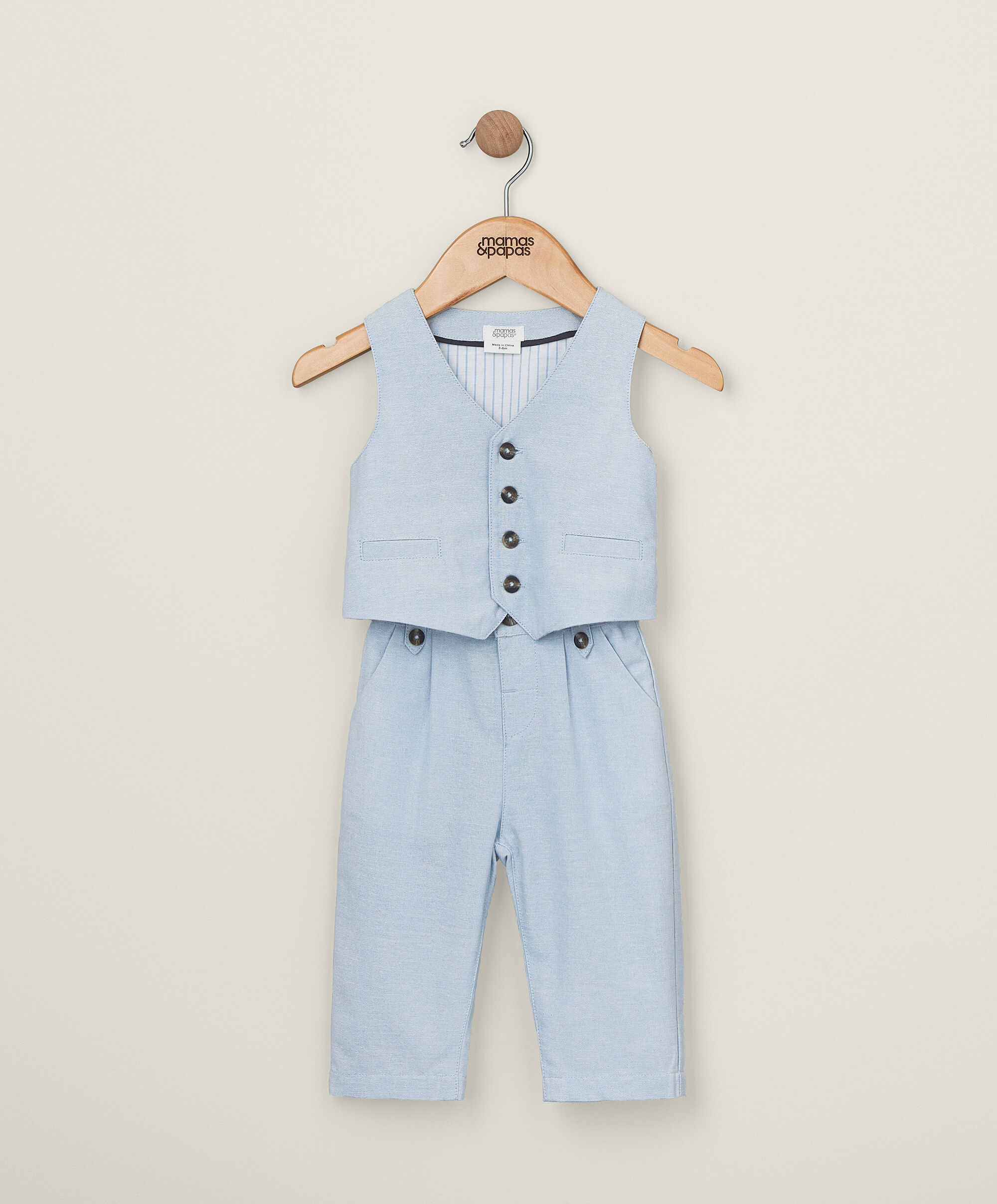 طقم بدلة بلون أزرق فاتح - قطعتان image number 1