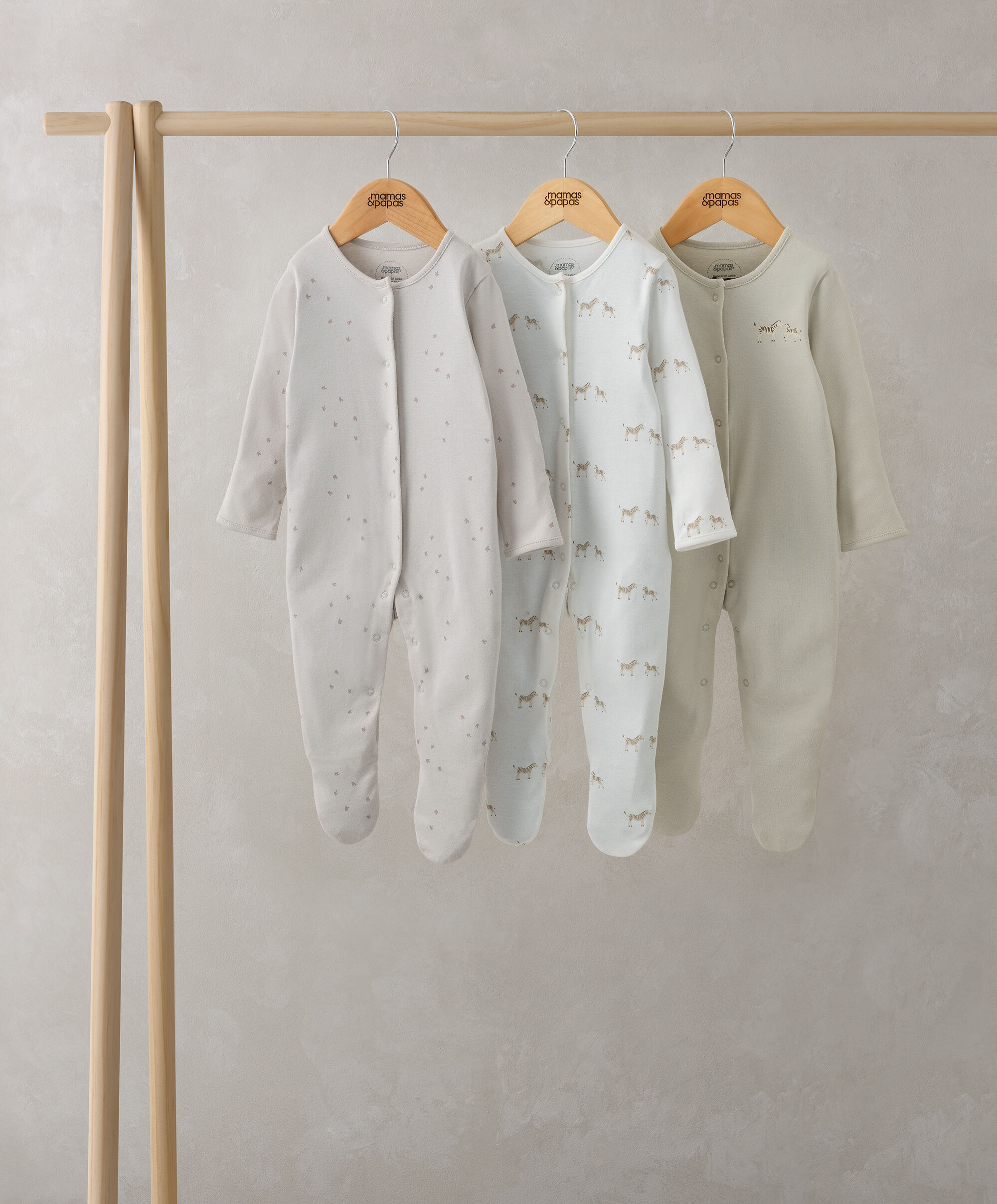 طقم بيجاما قطعة واحدة بنقشة حيوانات - 3 قطع image number 1